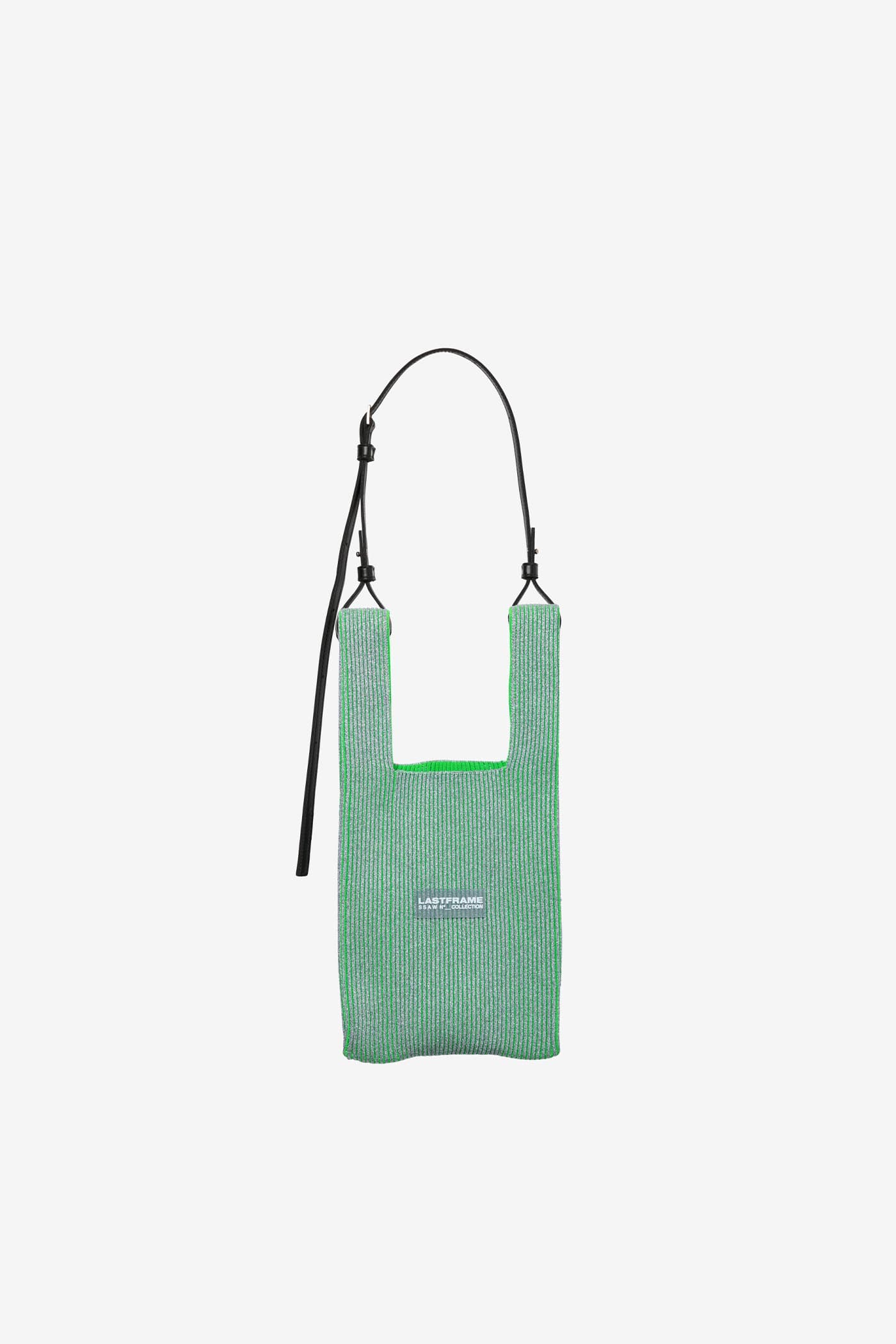KYOTO METALLIC MARKET BAG SMALL / SILVER × NEON GREEN