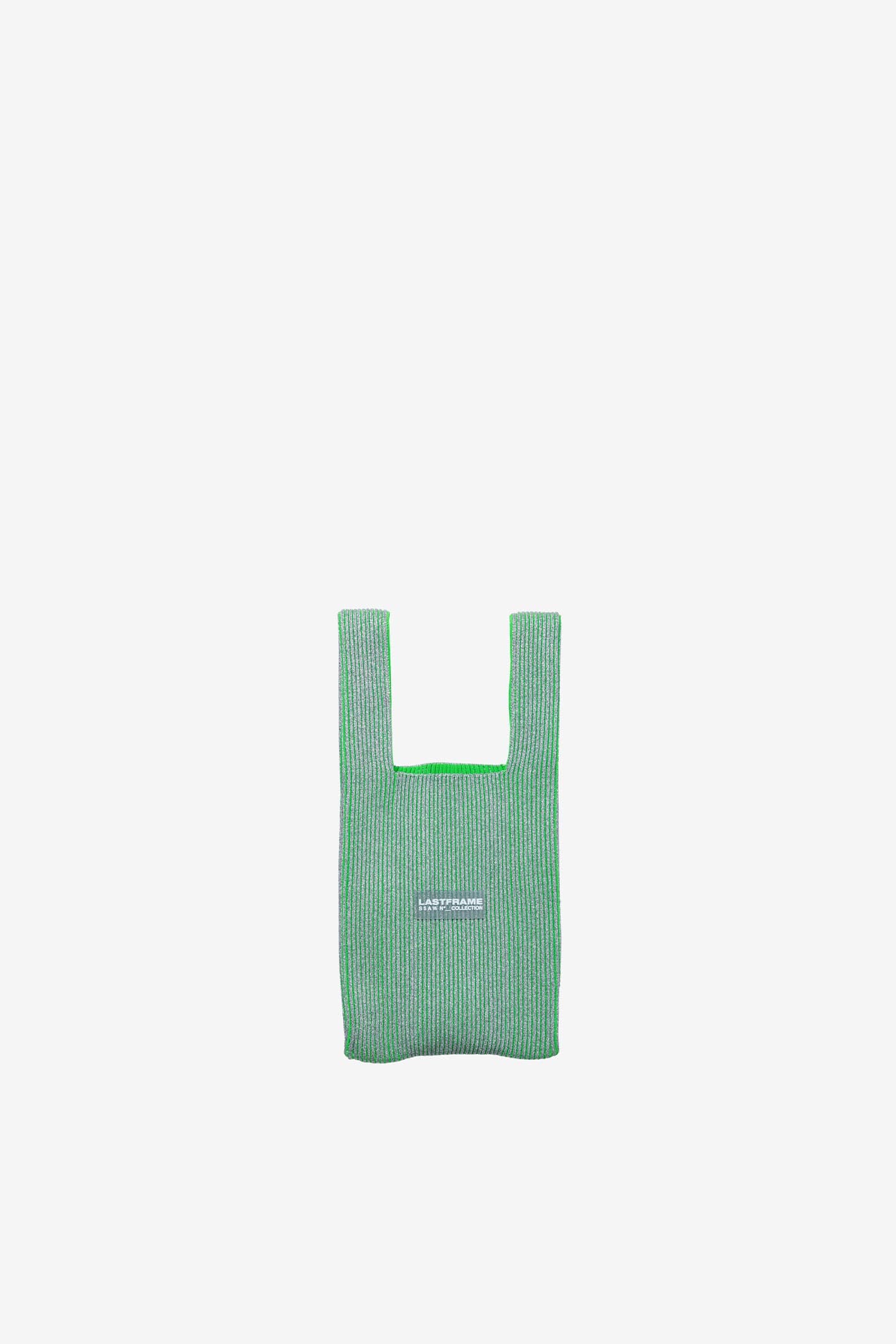 KYOTO METALLIC MARKET BAG SMALL / SILVER × NEON GREEN