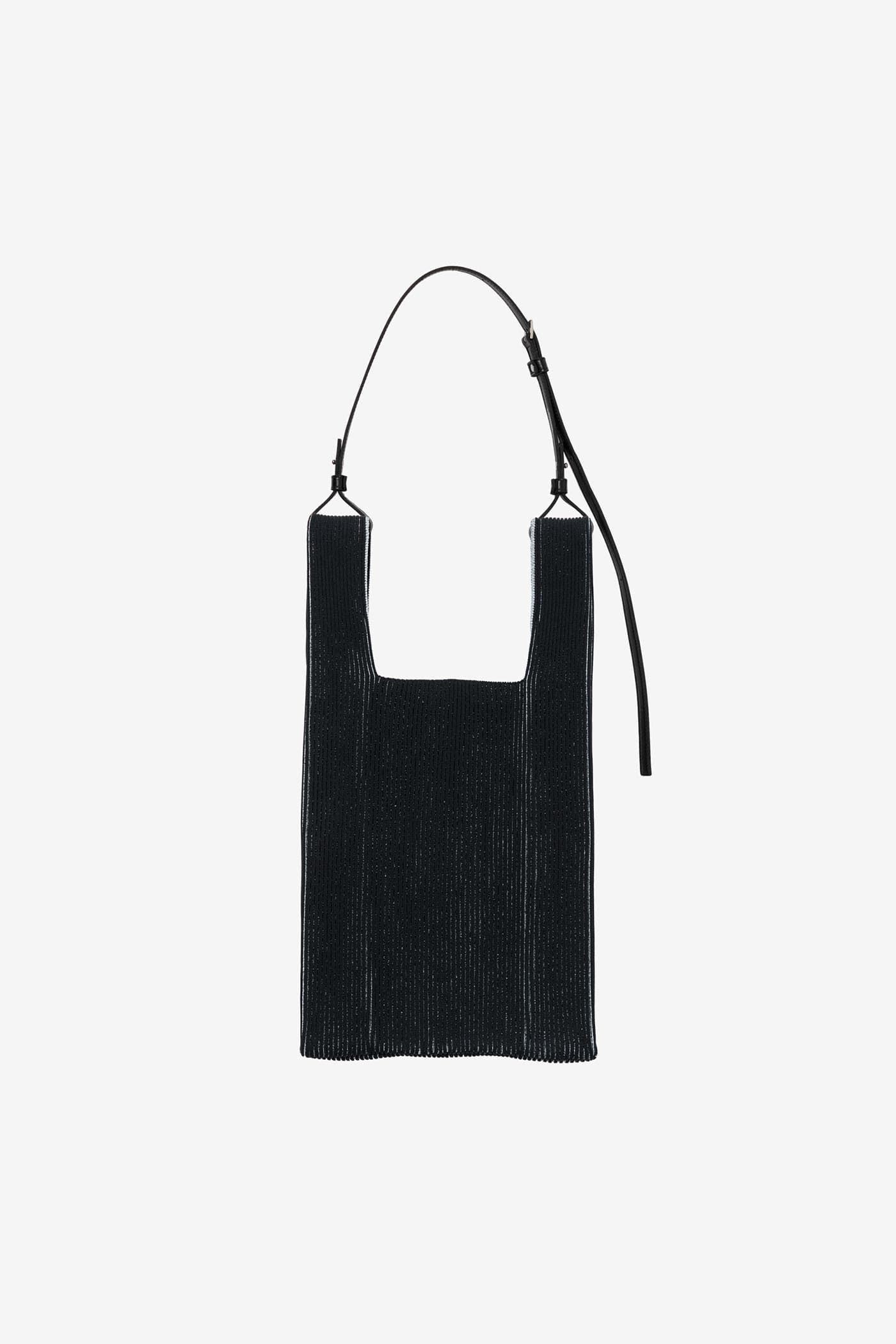 KYOTO METALLIC MARKET BAG MEDIUM / BLACK × SILVER