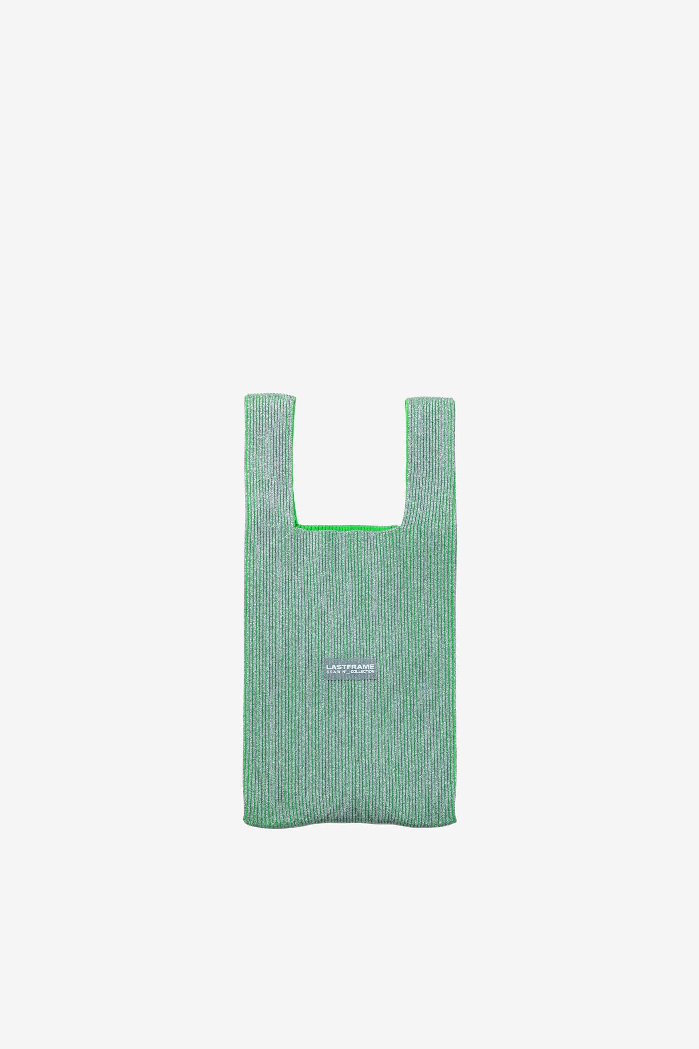 KYOTO METALLIC MARKET BAG MEDIUM / SILVER × NEON GREEN