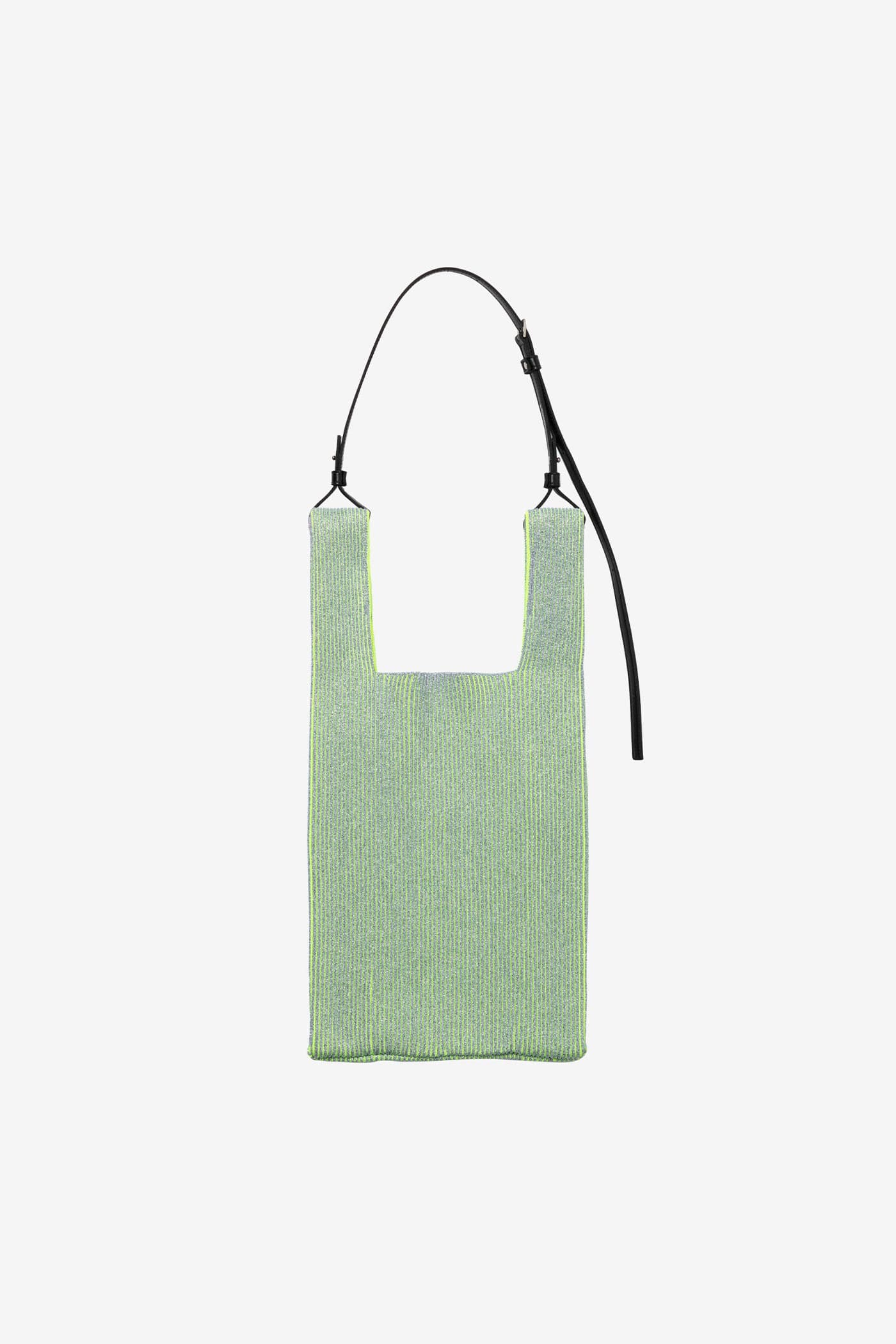 KYOTO METALLIC MARKET BAG MEDIUM / SILVER × NEON YELLOW