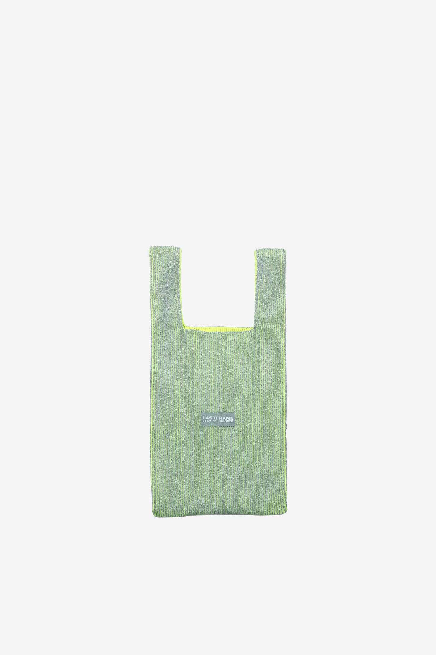 KYOTO METALLIC MARKET BAG MEDIUM / SILVER × NEON YELLOW