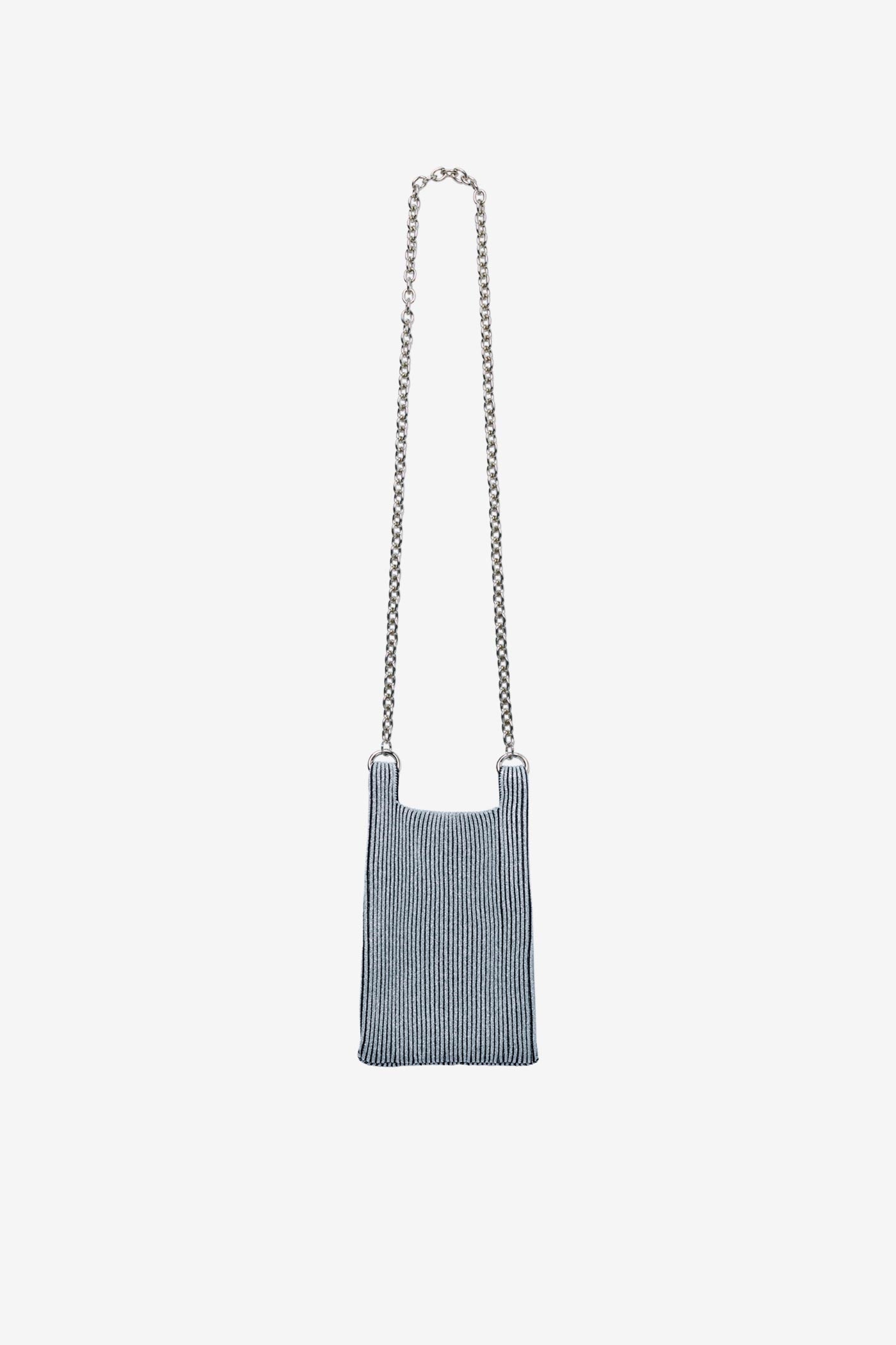 KYOTO METALLIC MARKET BAG MINI / SILVER × BLACK