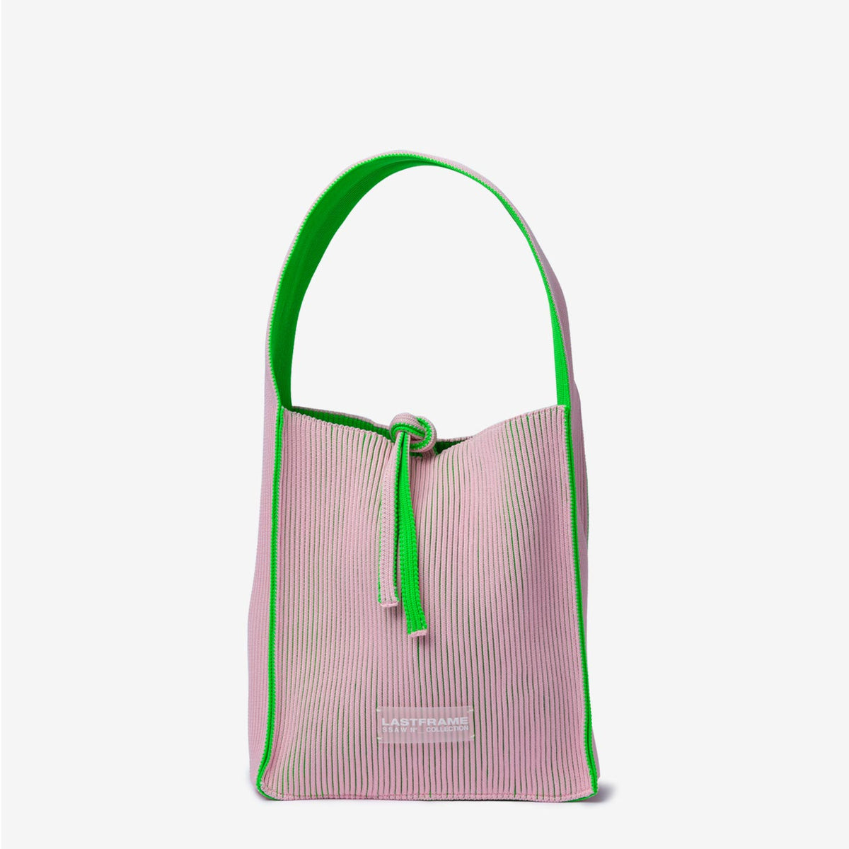 L25223_LIGHTPINK_NEONGREEN_1. KASANE REVERSIBLE TASUKI TOTE MINI