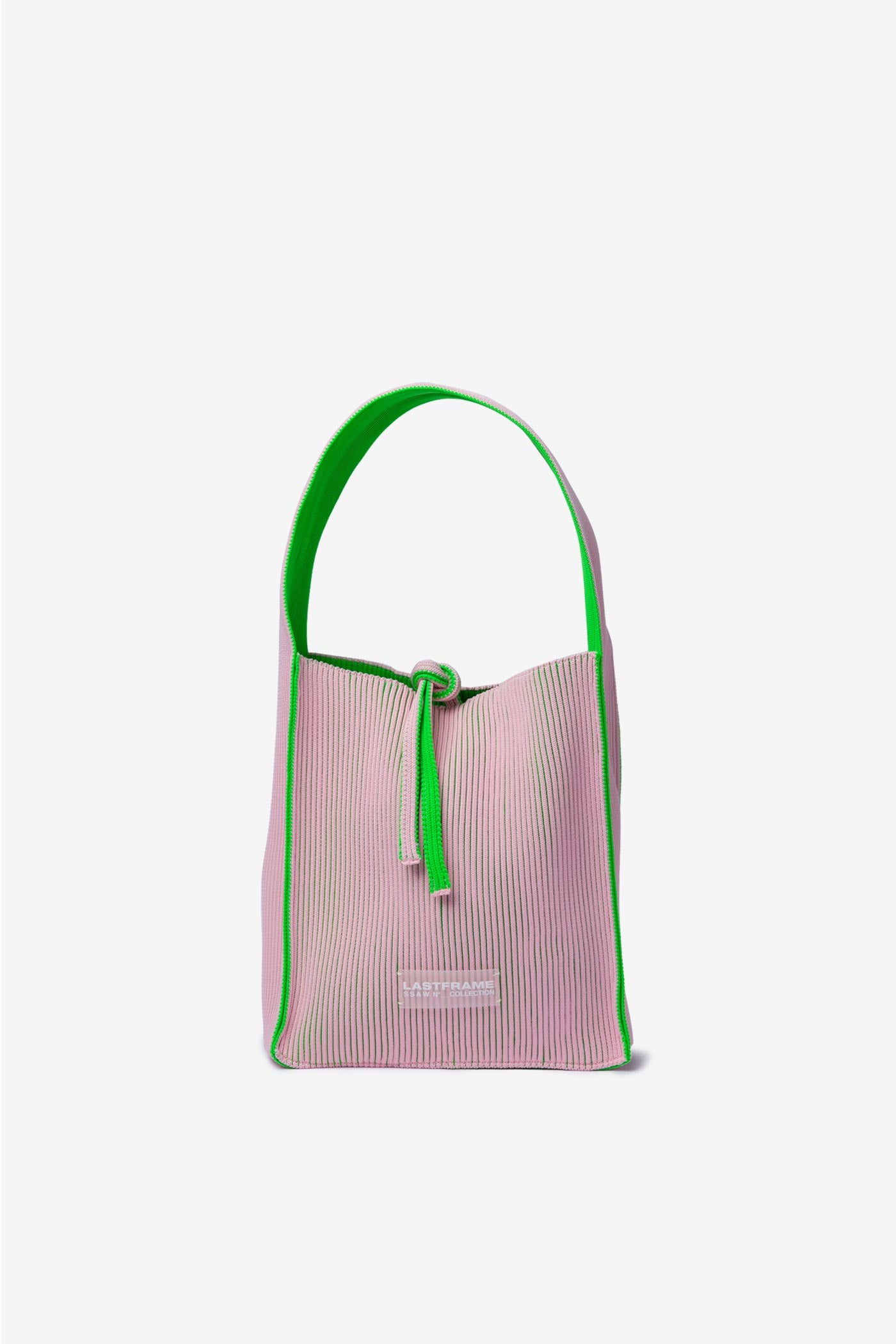KASANE REVERSIBLE TASUKI TOTE SMALL / LIGHT PINK × NEON GREEN