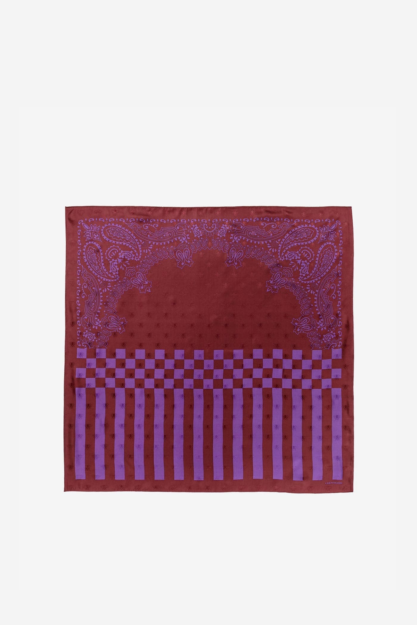 BANDANA SILK SCARF 90cm × 90cm / BORDEAUX × PURPLE
