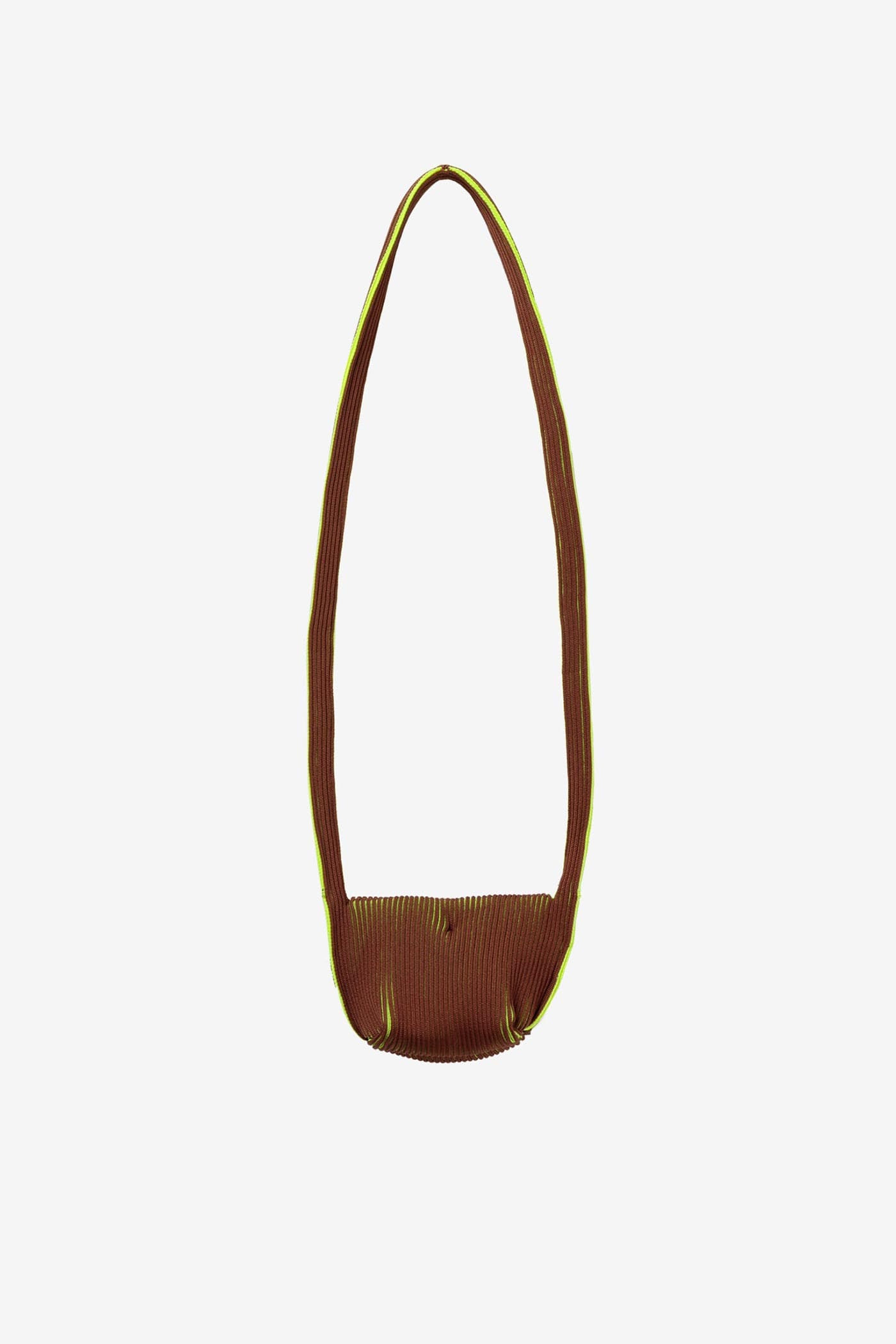 TWO TONE TIE BAG MINI / LIGHT BROWN × NEON YELLOW – LASTFRAME