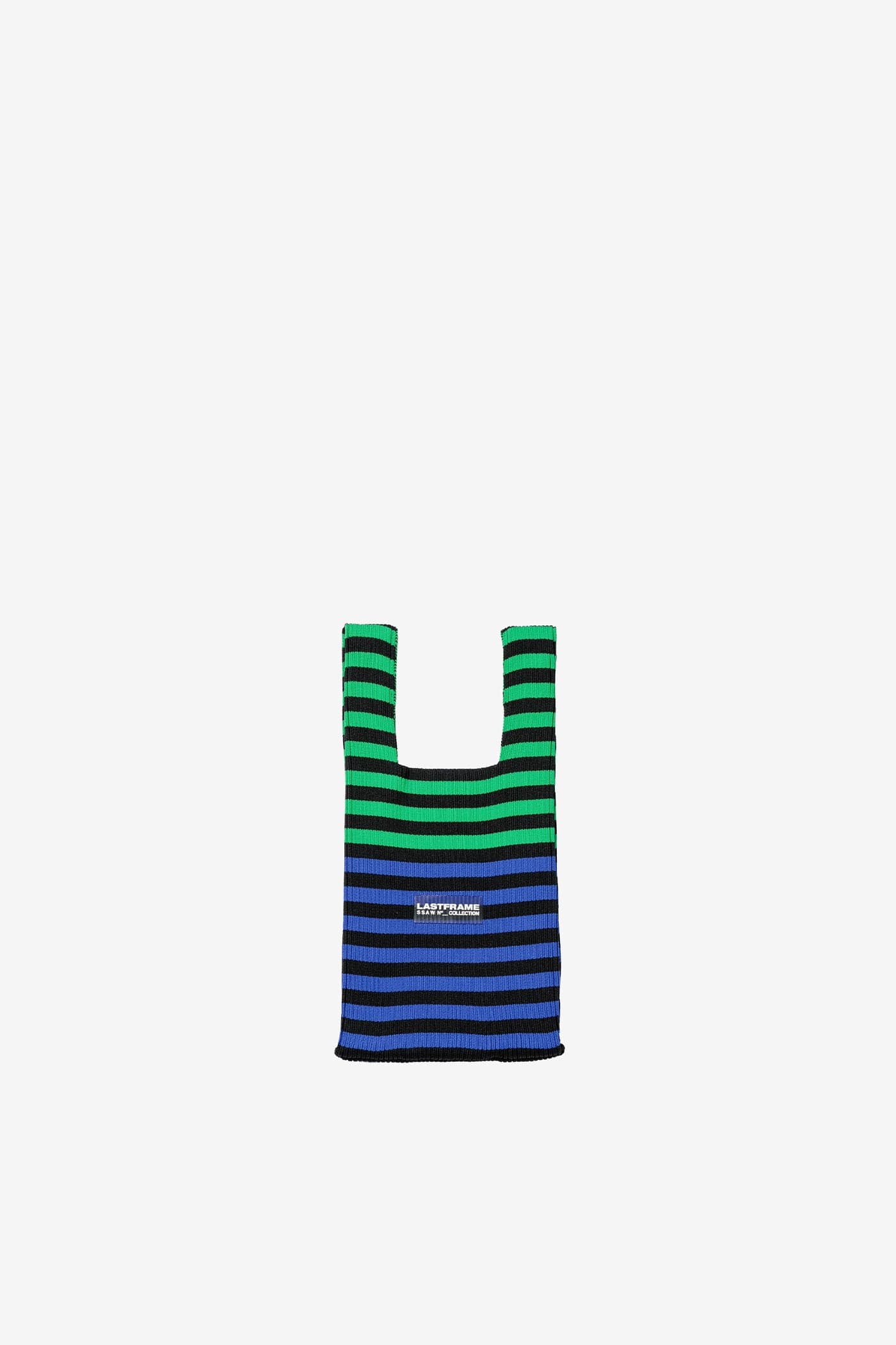 MULTI STRIPE MARKET BAG SMALL / GREEN × BLUE