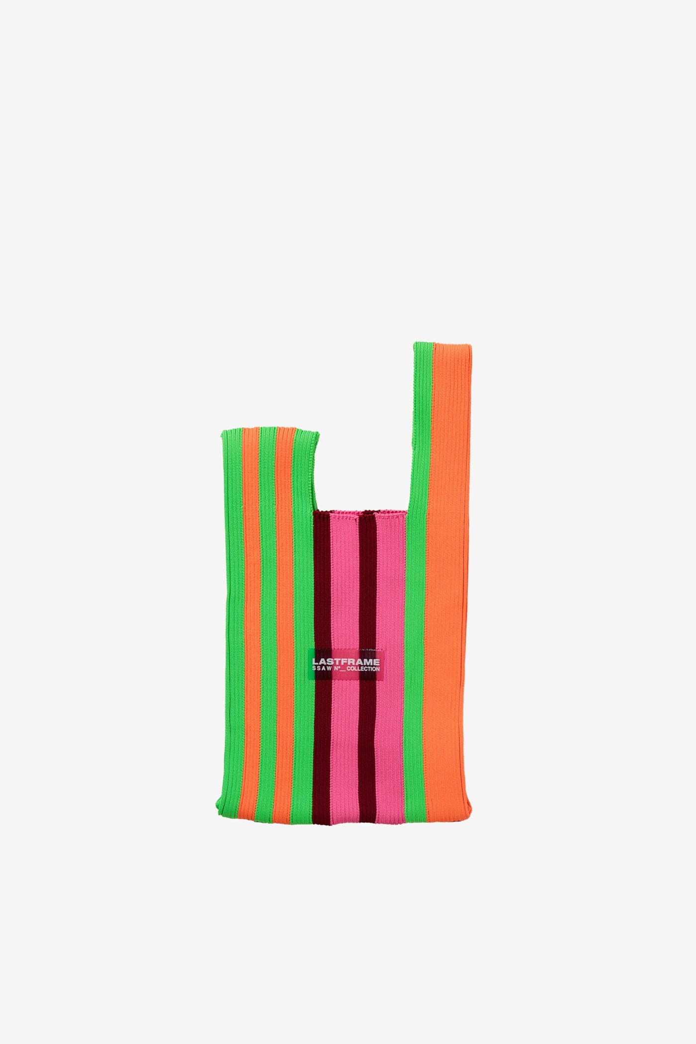 RANDOM STRIPE KNOT BAG / NEON GREEN MULTI