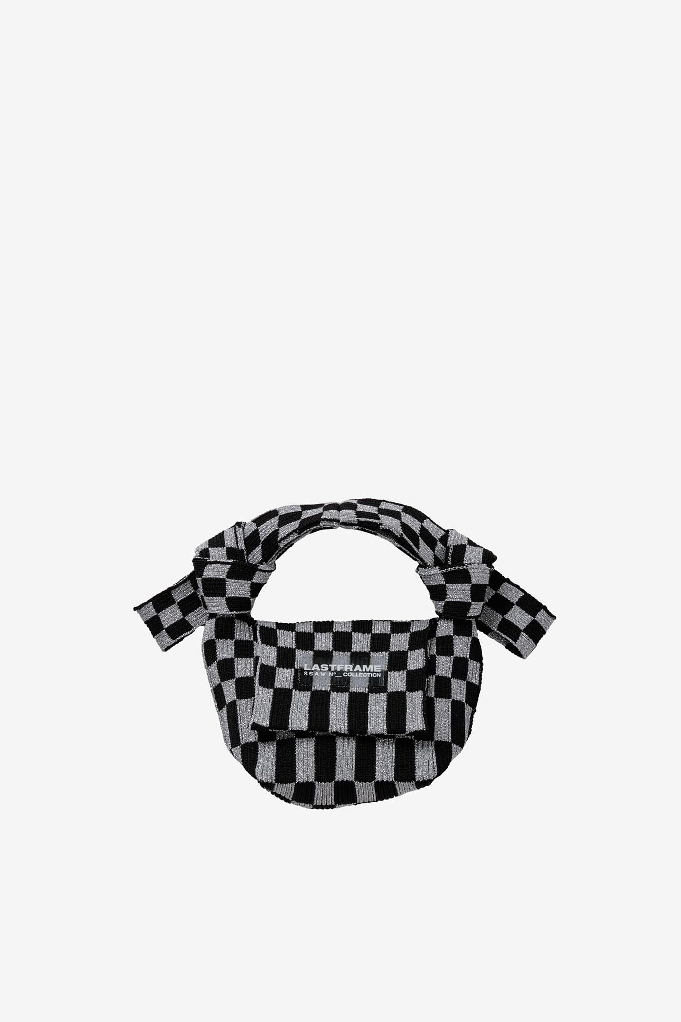 METALLIC ICHIMATSU OBI BAG / SILVER × BLACK – LASTFRAME