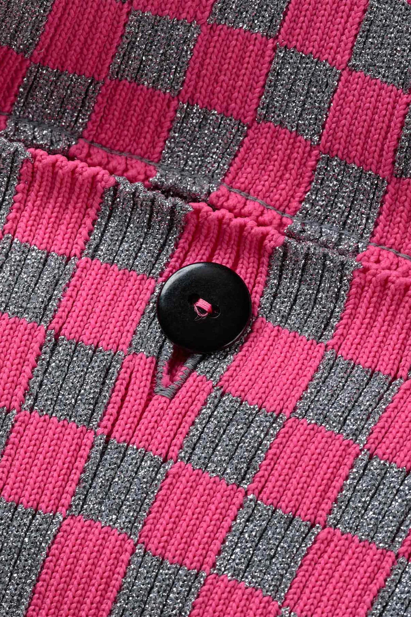 METALLIC ICHIMATSU OBI BAG / SILVER × NEON PINK – LASTFRAME