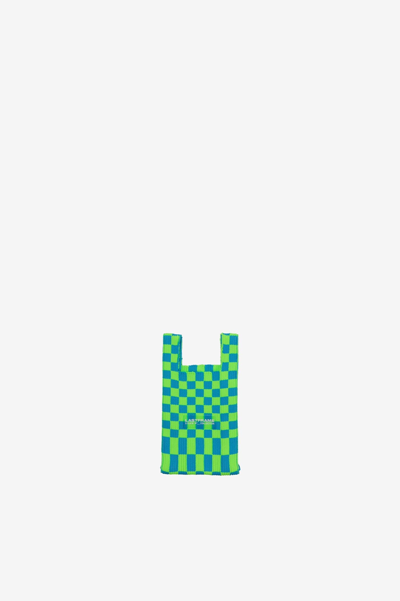 LASTFRAME 【 ICHIMATSU MARKET BAG 】 ICHIMATSU MARKET BAG MINI / NEON BLUE × LIME GREEN – LASTFRAME
