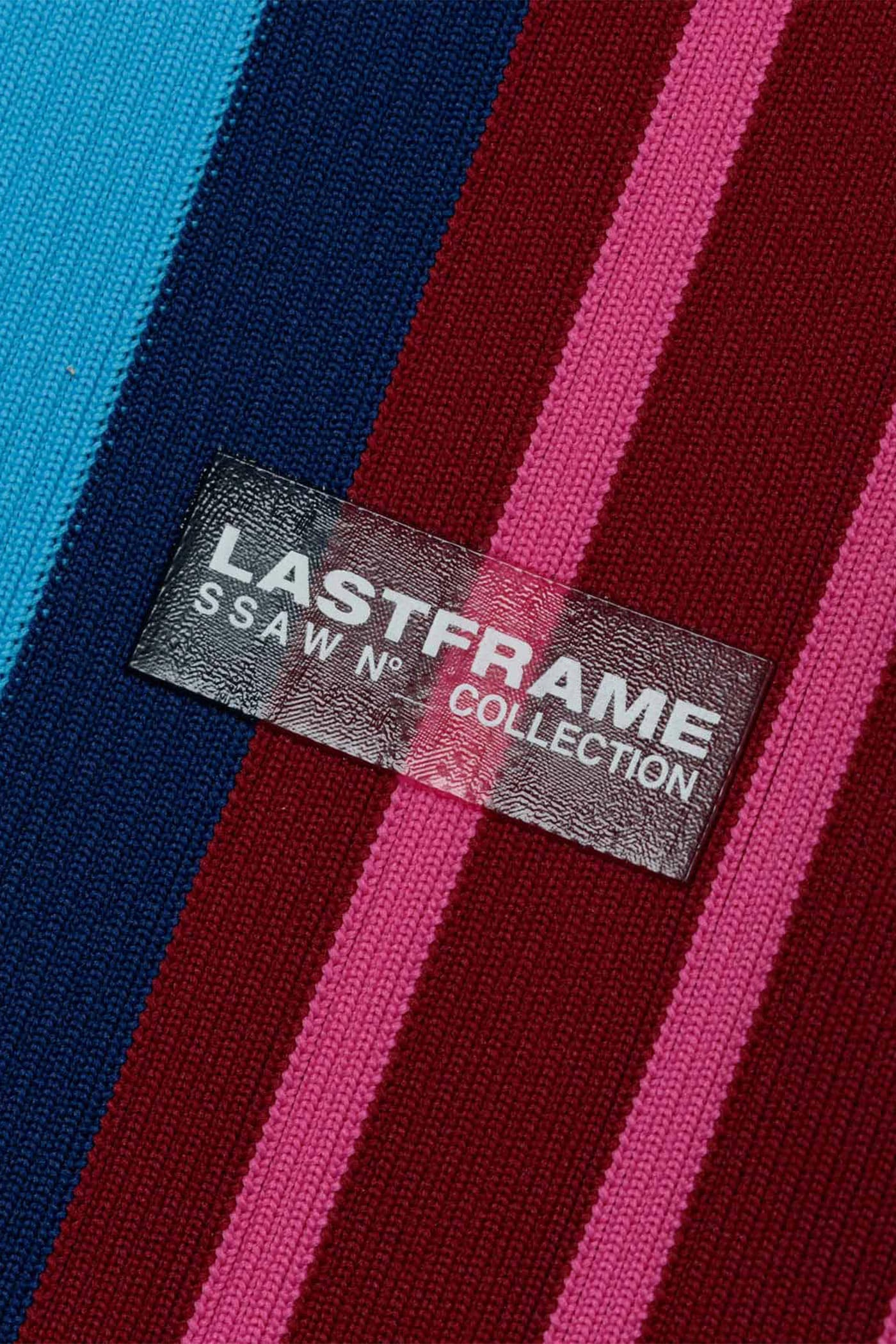 RANDOM STRIPE MARKET BAG SMALL / BORDEAUX × NEON PINK