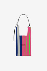 RANDOM STRIPE MARKET BAG MEDIUM / LIME × NEON PINK × BLUE × IVORY