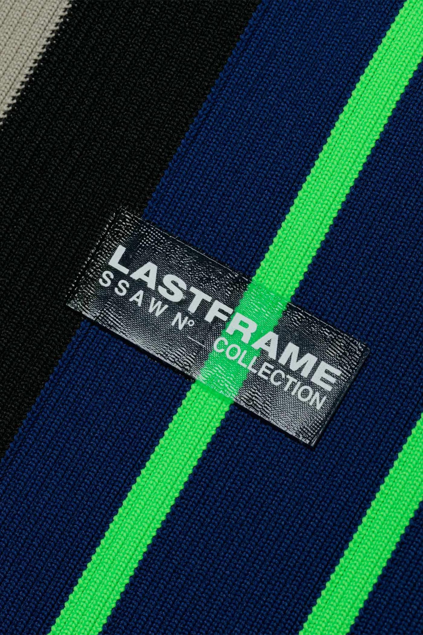 RANDOM STRIPE MARKET BAG MEDIUM / NAVY × NEON GREEN – LASTFRAME