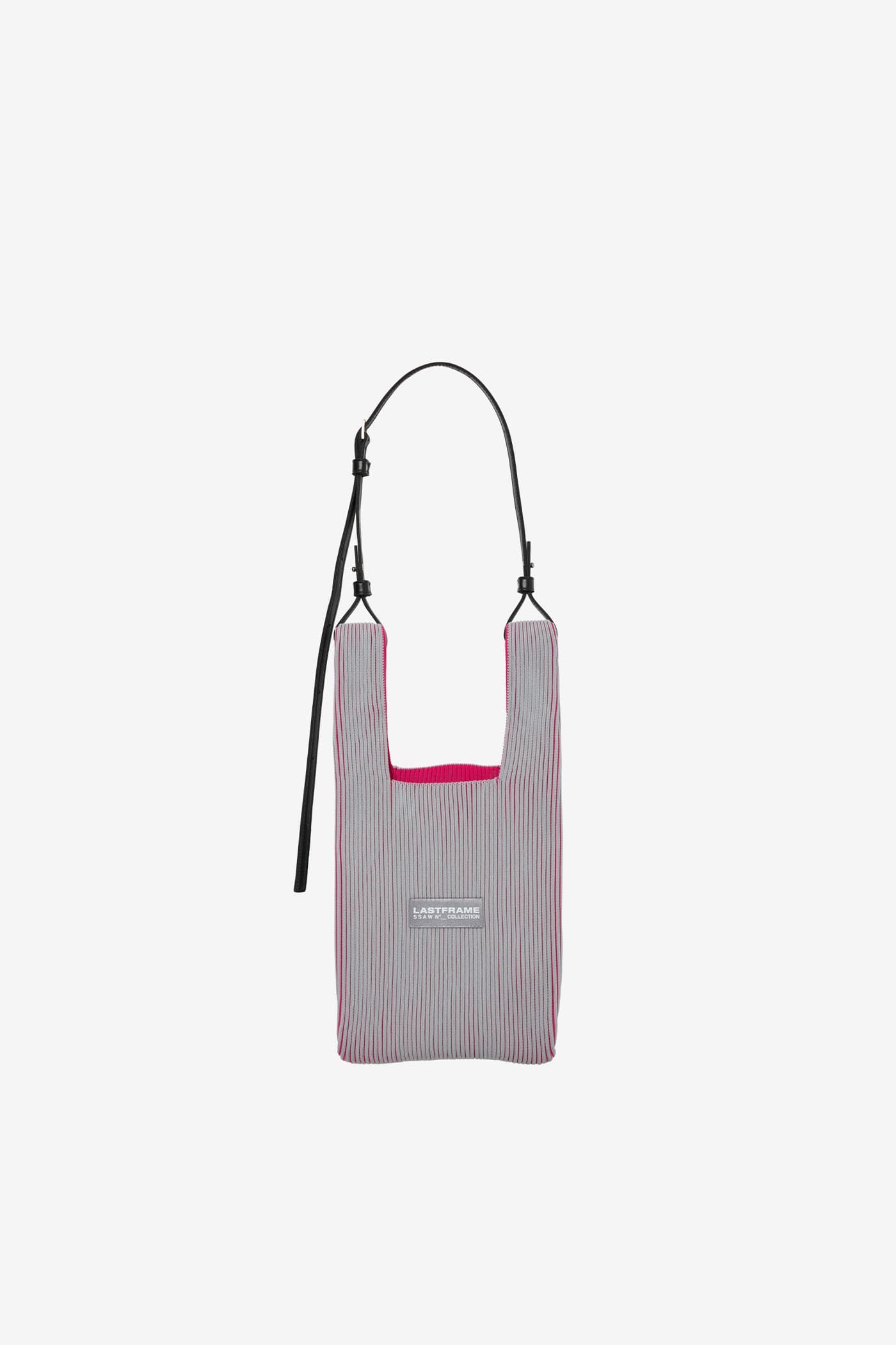 KASANE MARKET BAG SMALL / LIGHT GRAY × PINK