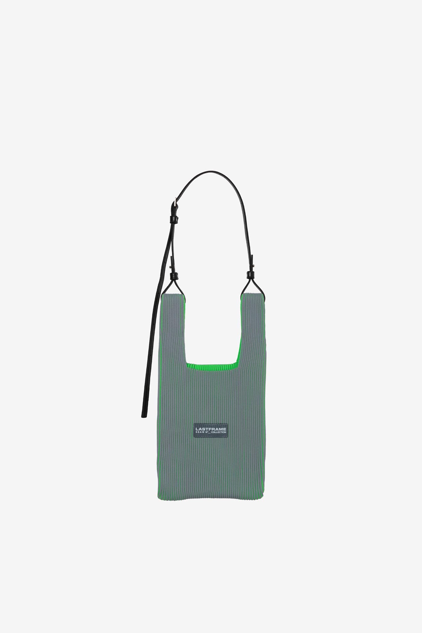 KASANE MARKET BAG SMALL / GRAY × NEON GREEN