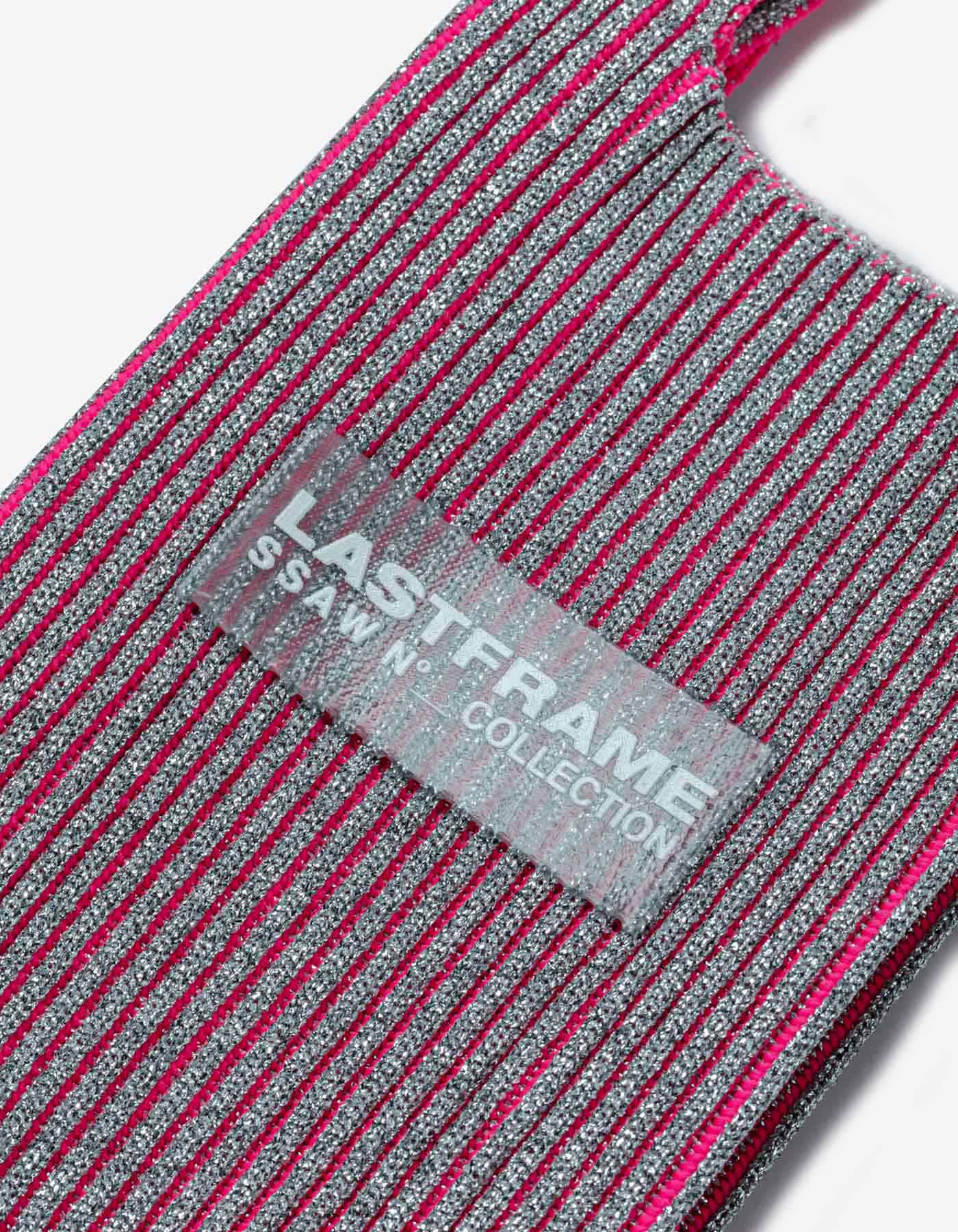 KYOTO METALLIC MARKET BAG MICRO / SILVER × NEON PINK