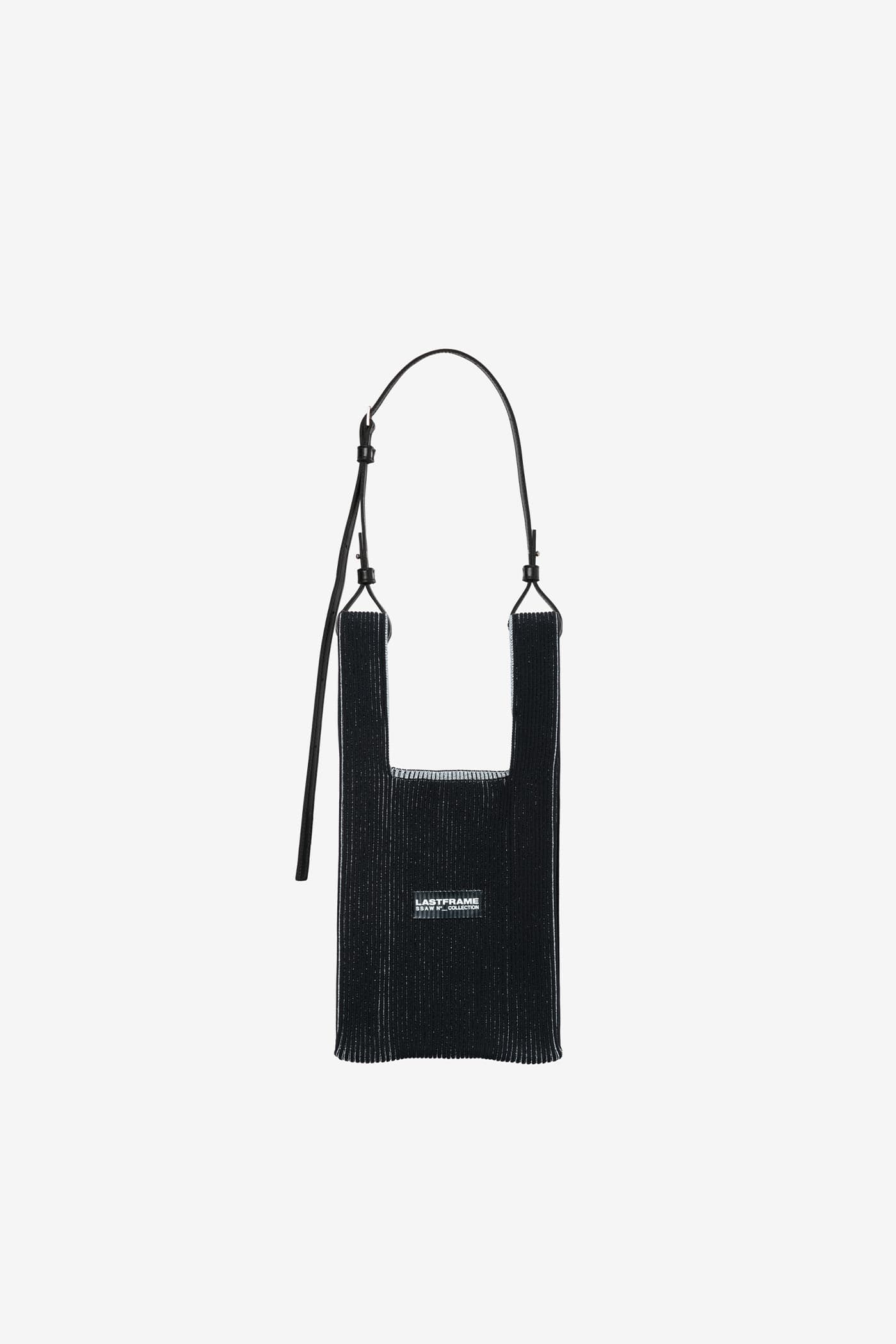 KYOTO METALLIC MARKET BAG SMALL / BLACK × SILVER