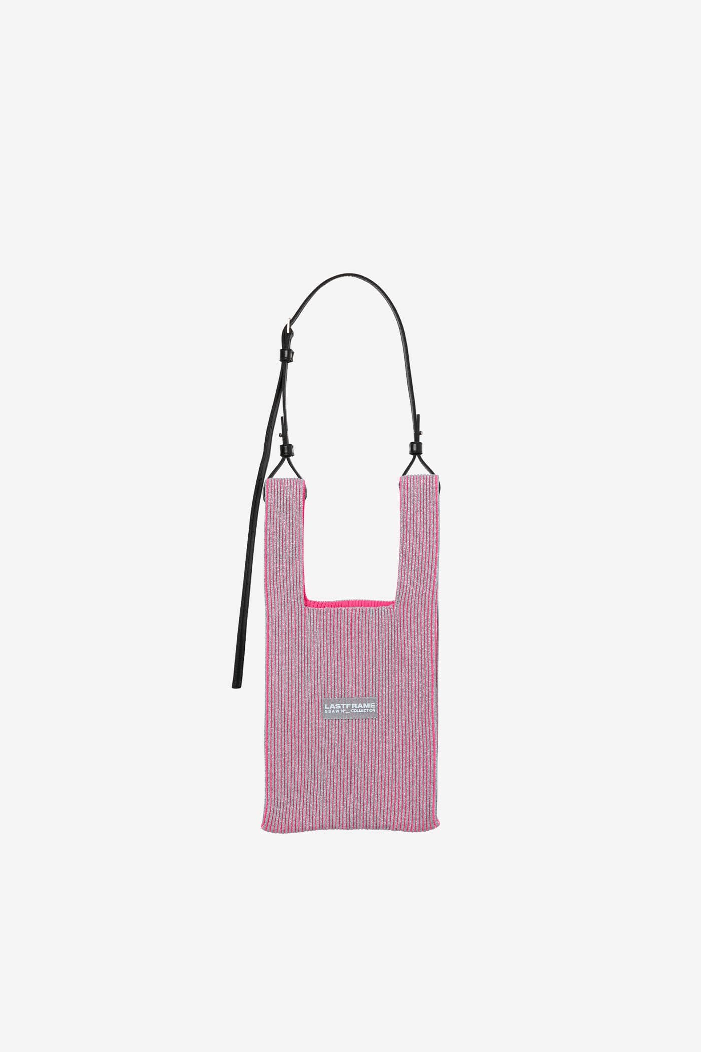 KYOTO METALLIC MARKET BAG SMALL / SILVER × NEON PINK