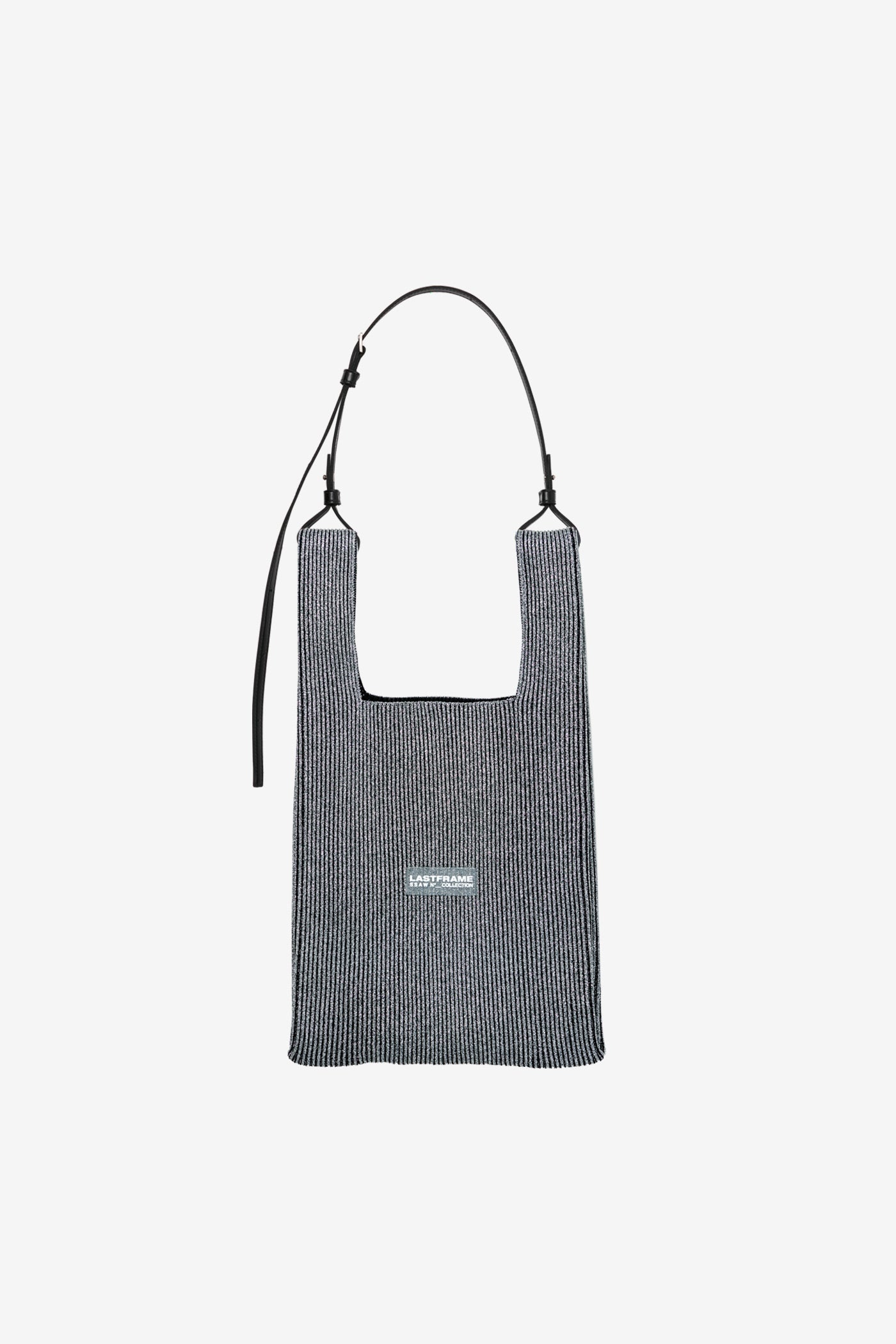 KYOTO METALLIC MARKET BAG MEDIUM / DARK SILVER × BLACK