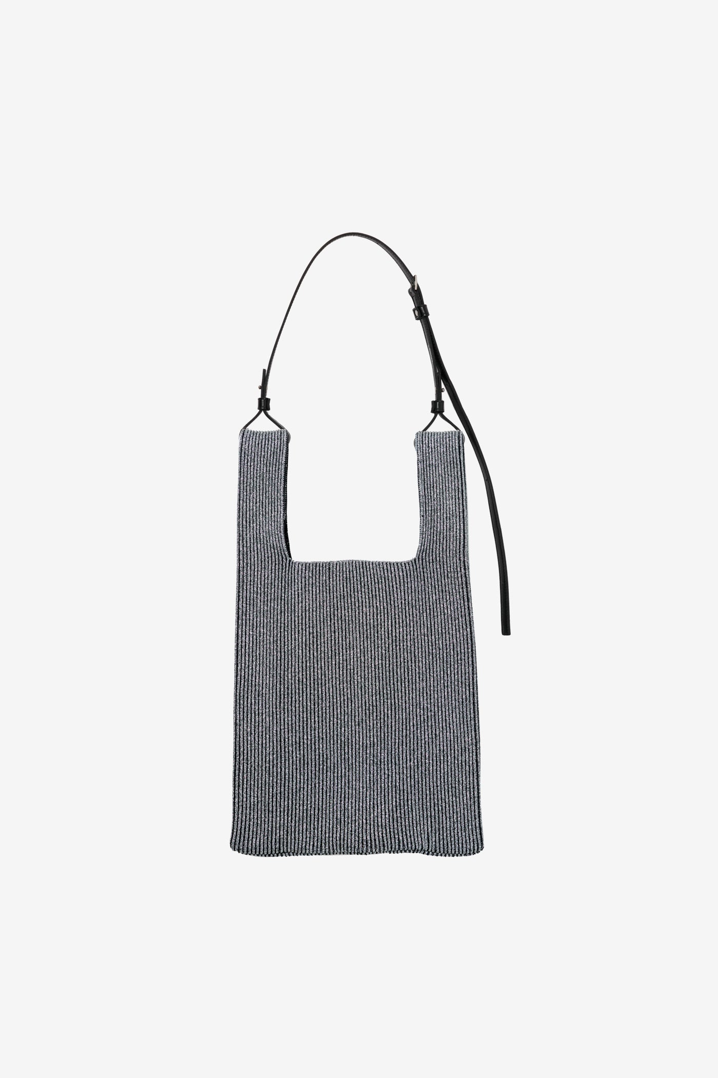 KYOTO METALLIC MARKET BAG MEDIUM / DARK SILVER × BLACK