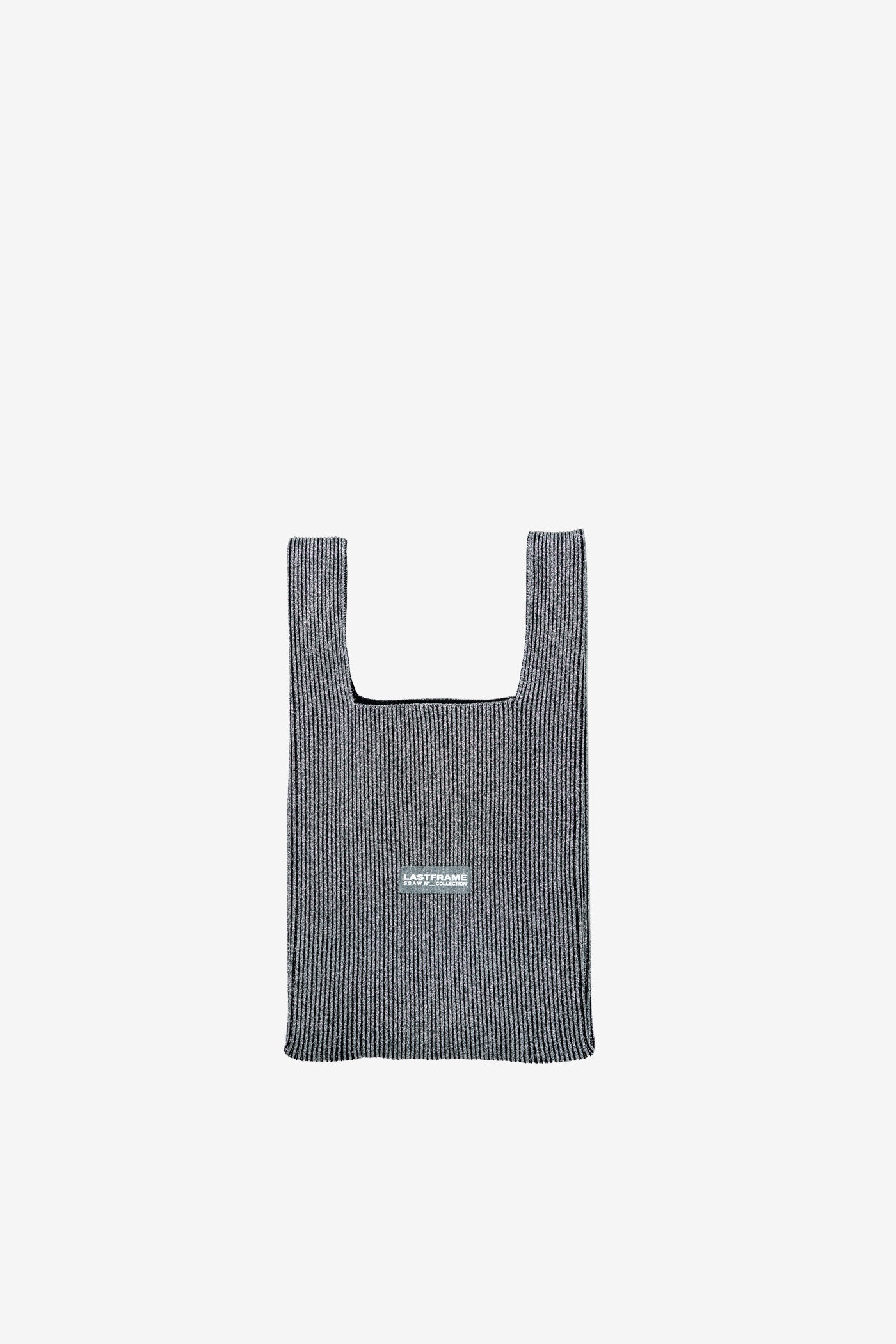 KYOTO METALLIC MARKET BAG MEDIUM / DARK SILVER × BLACK