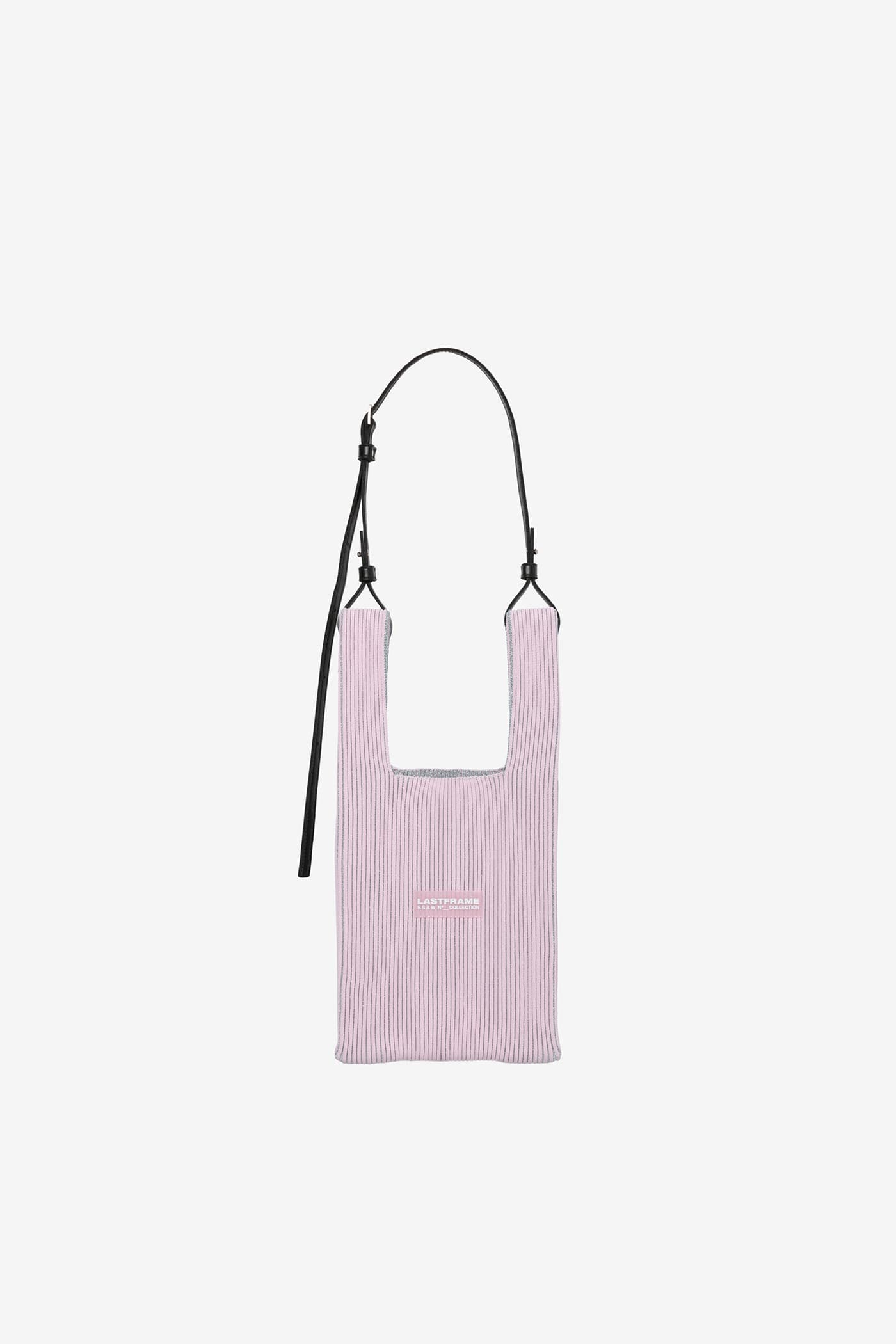 KYOTO METALLIC MARKET BAG SMALL / LIGHT PINK × SILVER