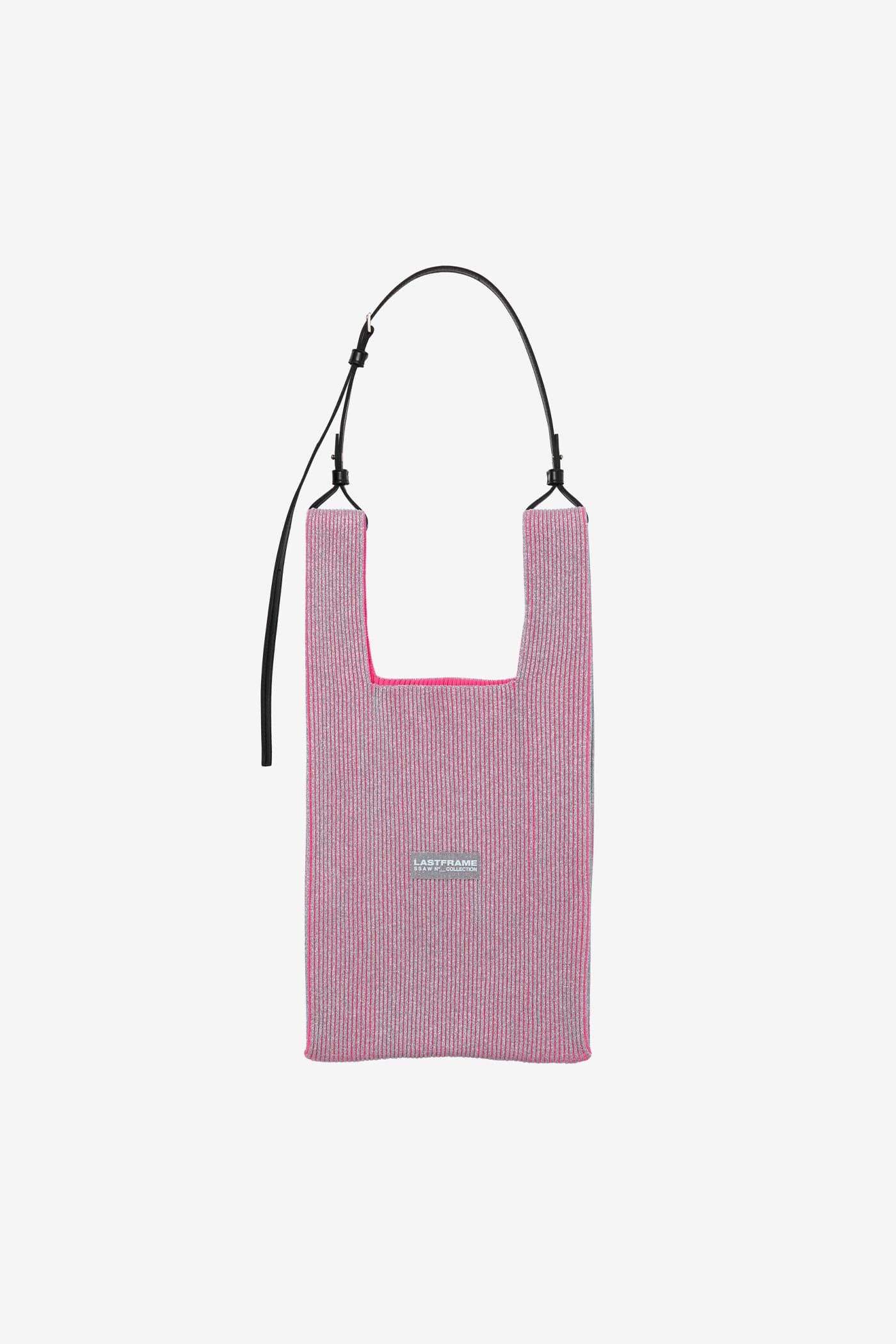 KYOTO METALLIC MARKET BAG MEDIUM / SILVER × NEON PINK