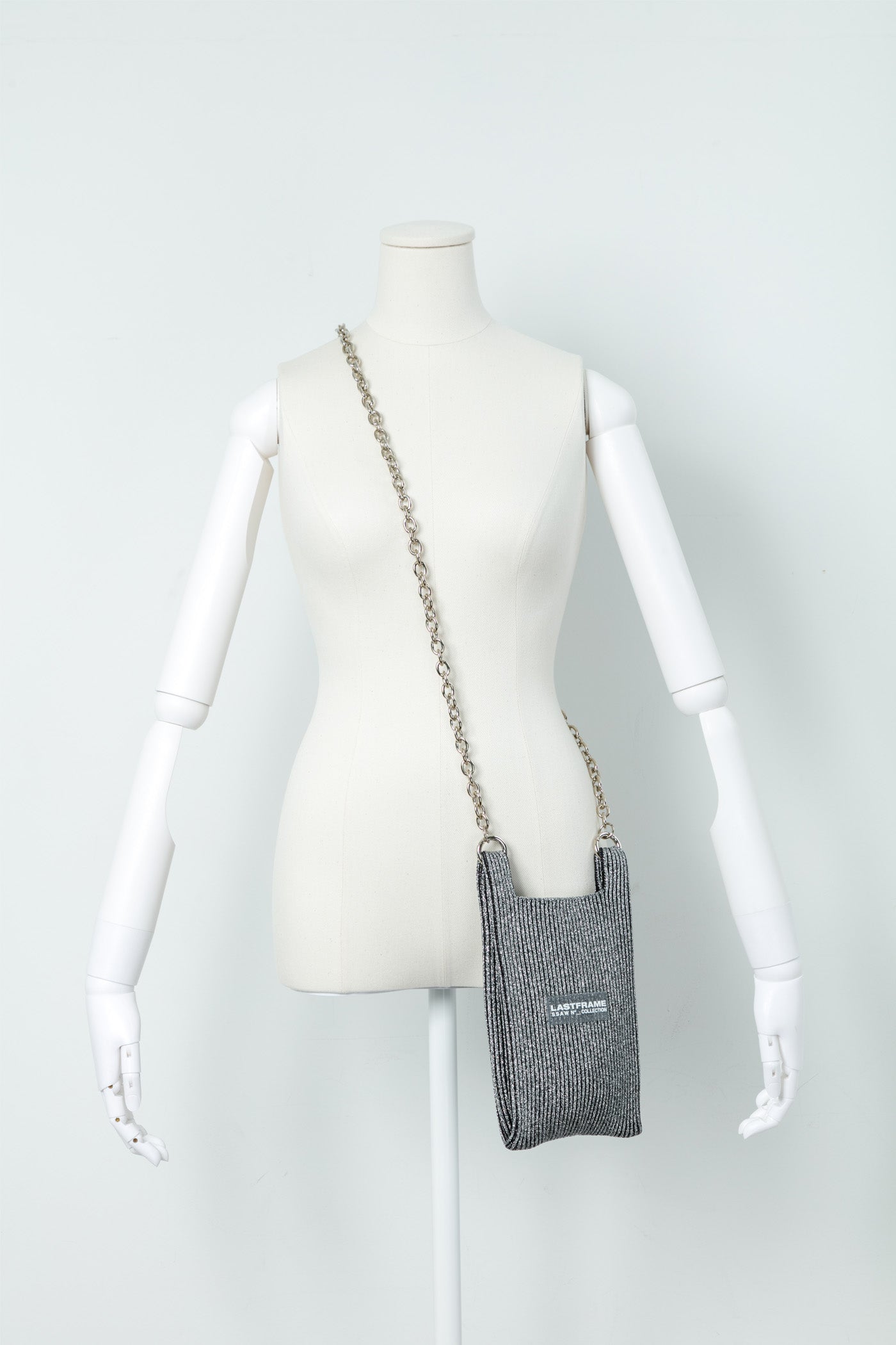 KYOTO METALLIC MARKET BAG MINI / DARK SILVER × BLACK