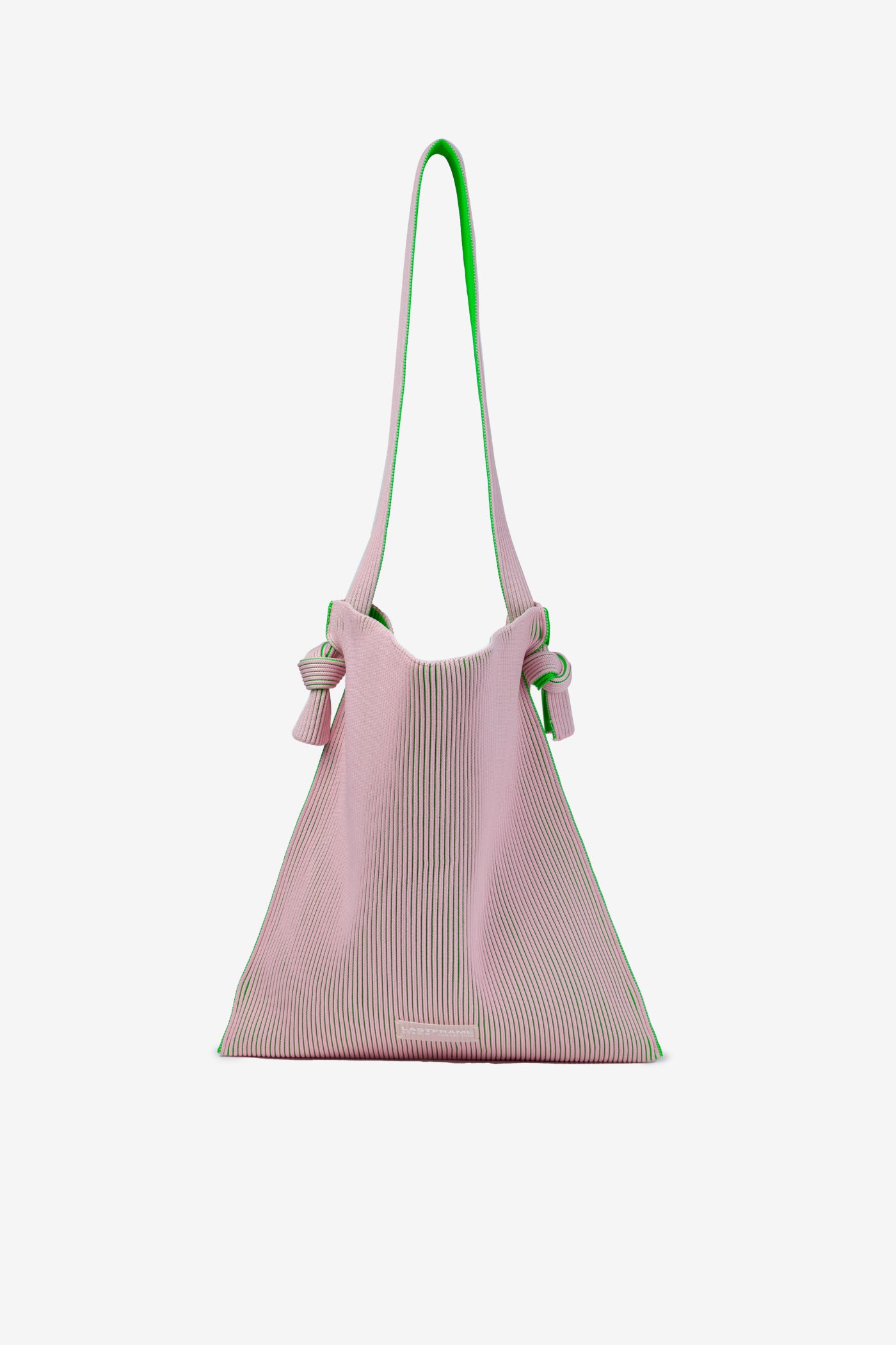 KASANE REVERSIBLE MUSUBI TOTE / LIGHT PINK × NEON GREEN