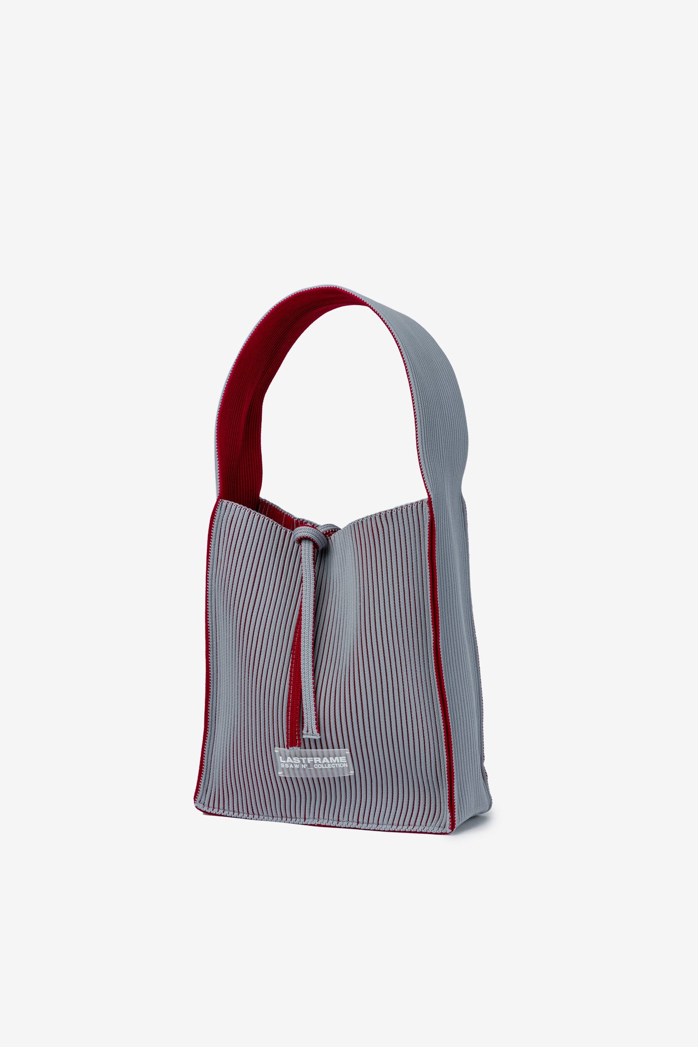 KASANE REVERSIBLE TASUKI TOTE SMALL / GRAY × BURGUNDY