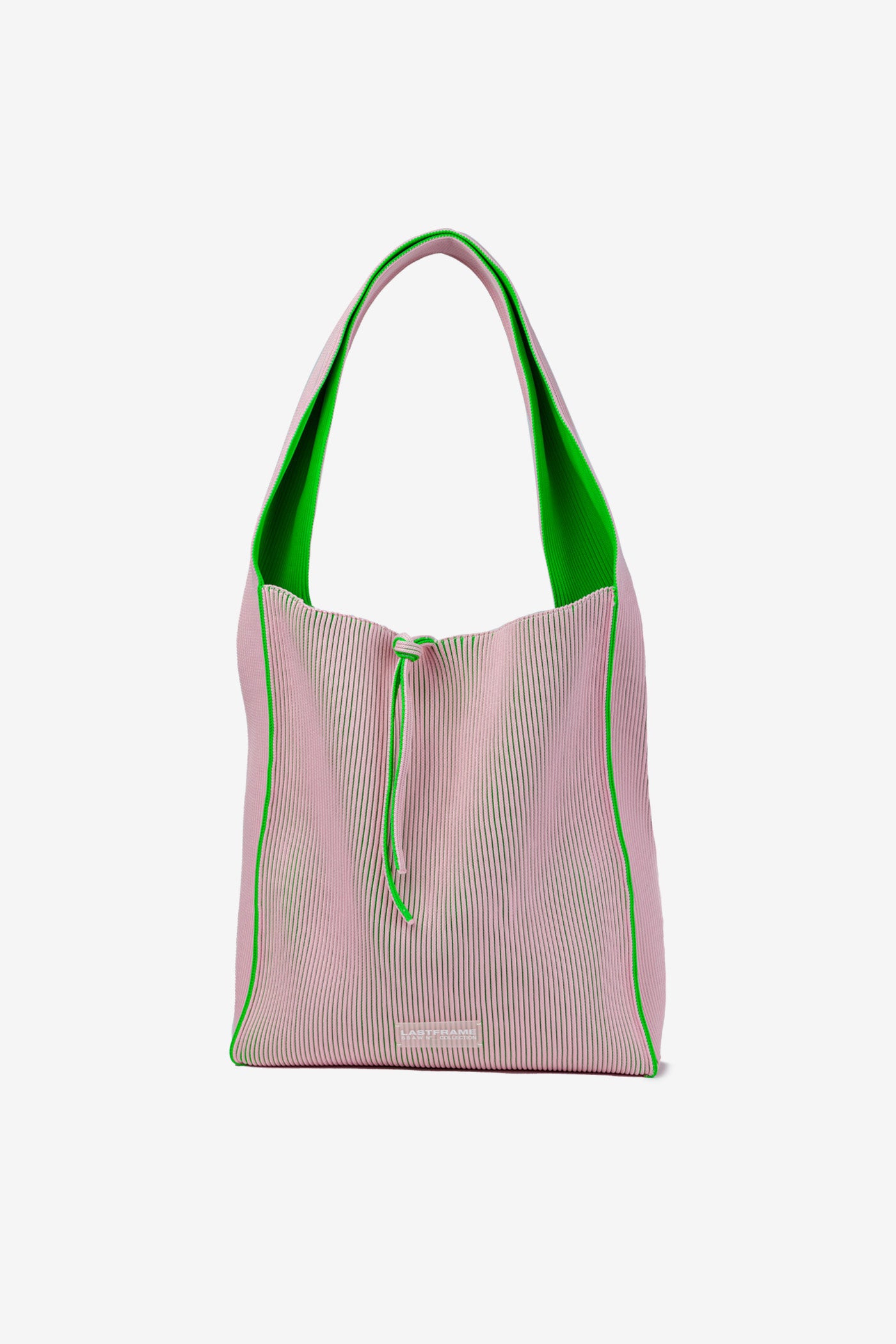 KASANE REVERSIBLE TASUKI TOTE LARGE / LIGHT PINK × NEON GREEN