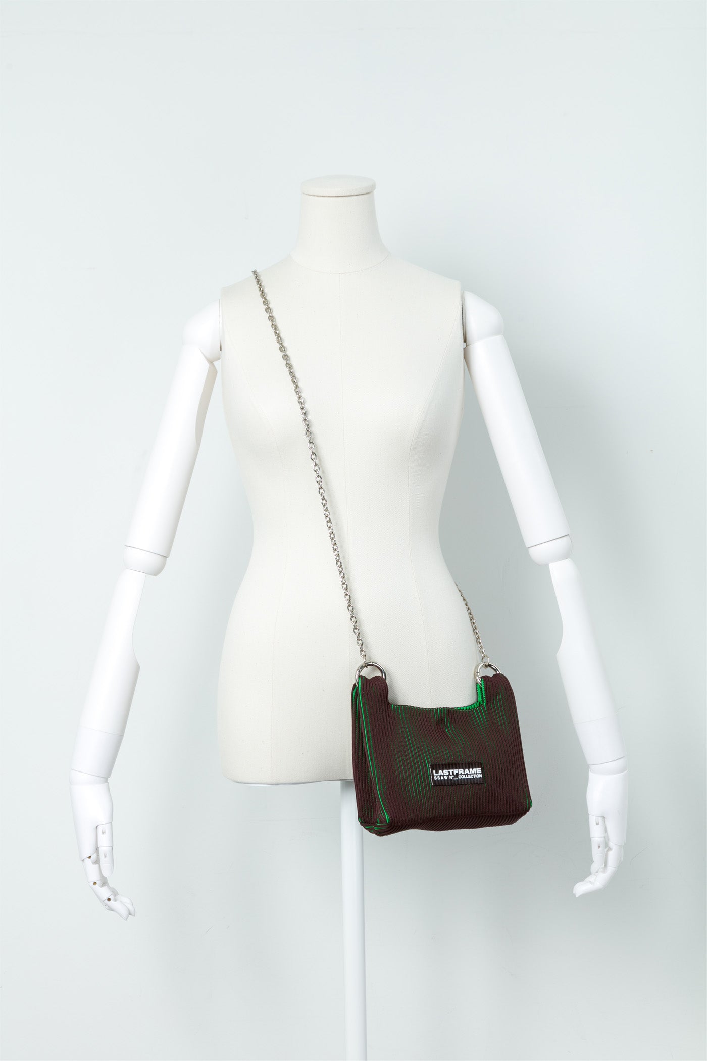 WRAP BAG MINI (CHAIN) / BROWN × GREEN