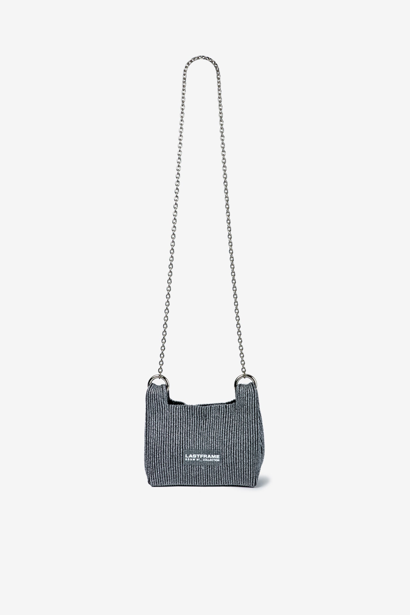 KYOTO METALLIC WRAP BAG MINI (CHAIN) / DARK SILVER × BLACK