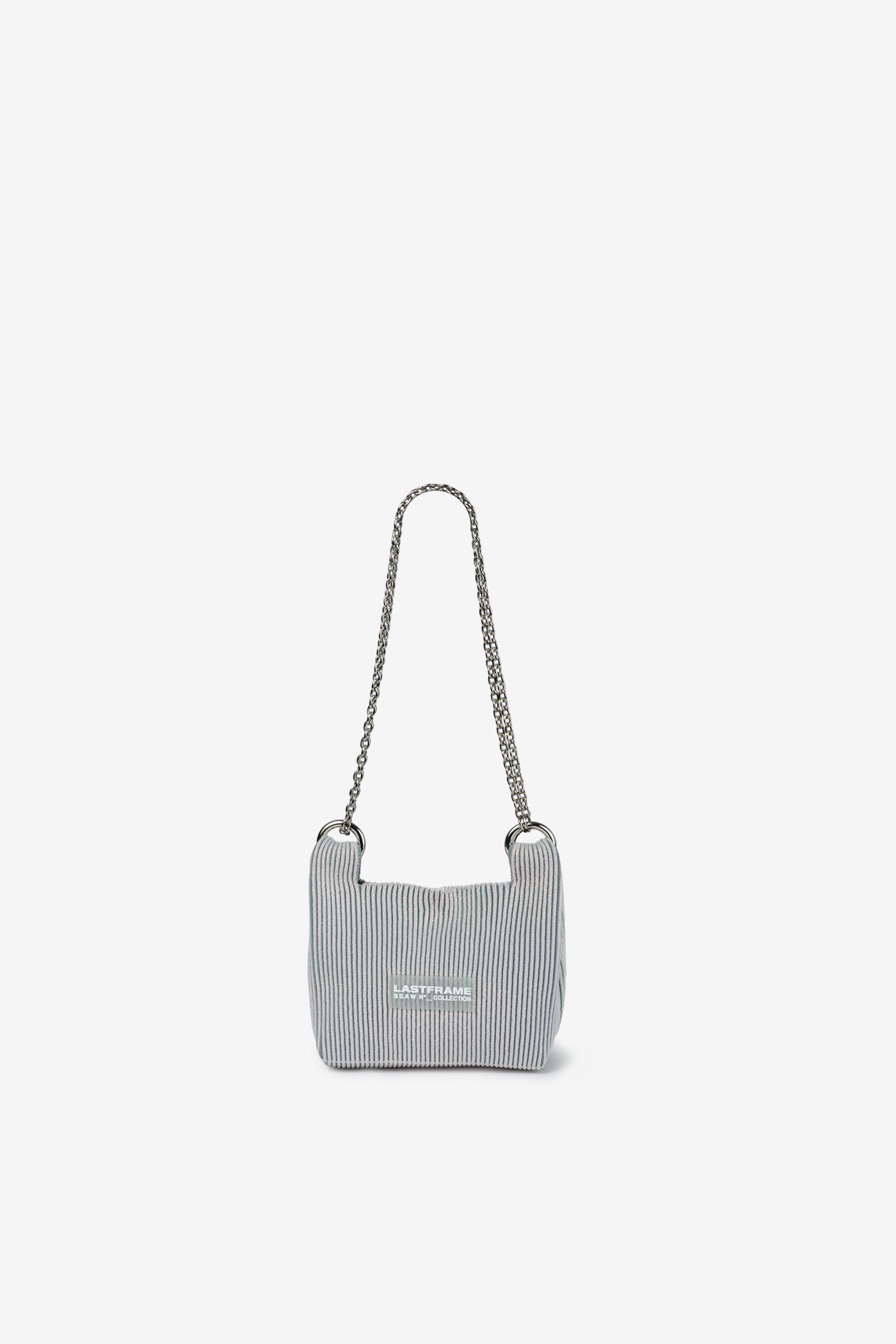 KYOTO METALLIC WRAP BAG MINI (CHAIN) / HOLOGRAM × GRAY