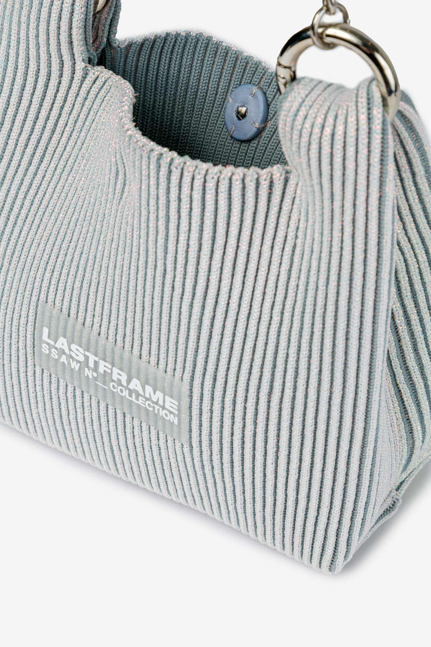 KYOTO METALLIC WRAP BAG MINI (CHAIN) / HOLOGRAM × GRAY