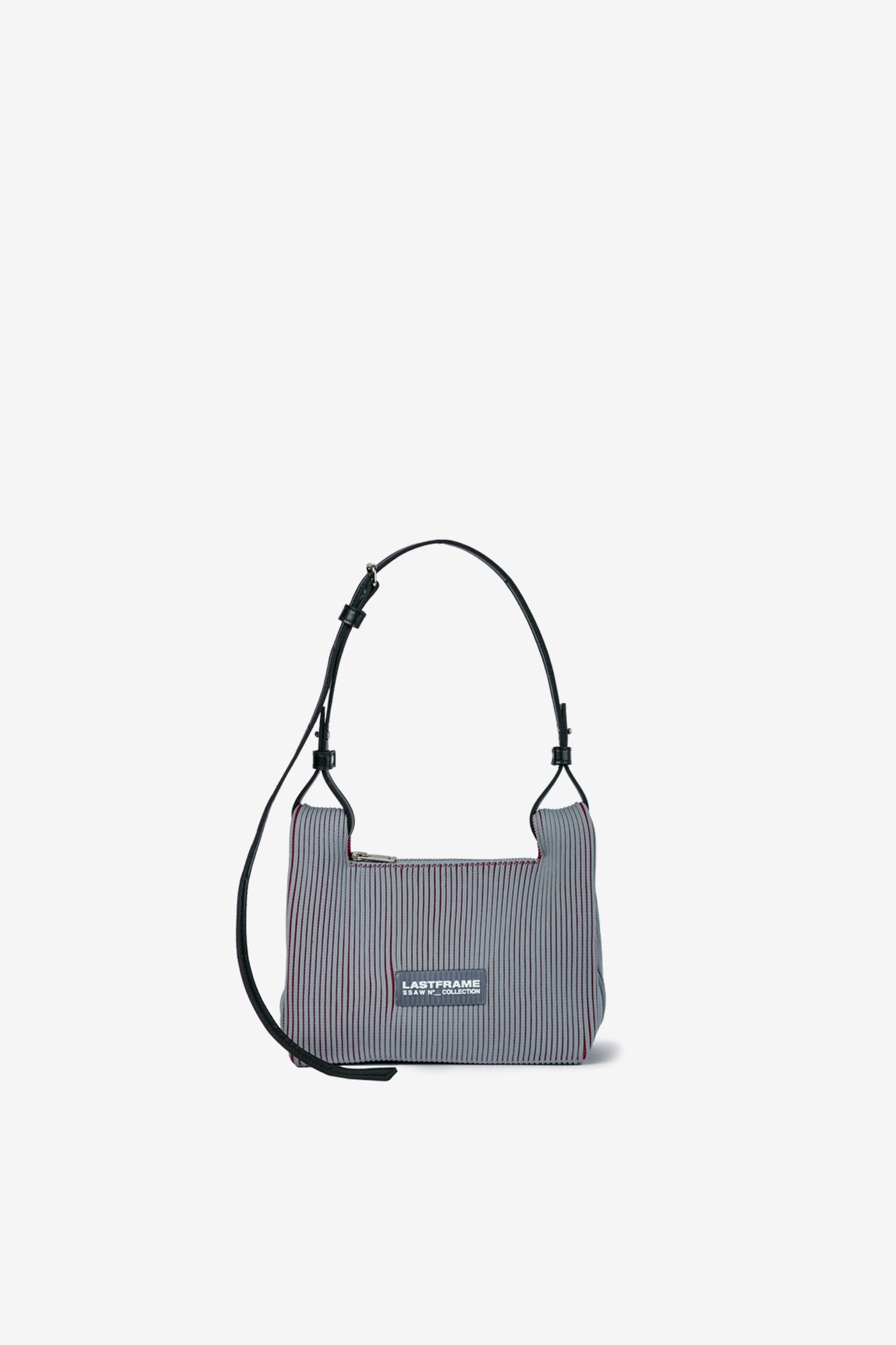 WRAP BAG SMALL / GRAY × BURGUNDY