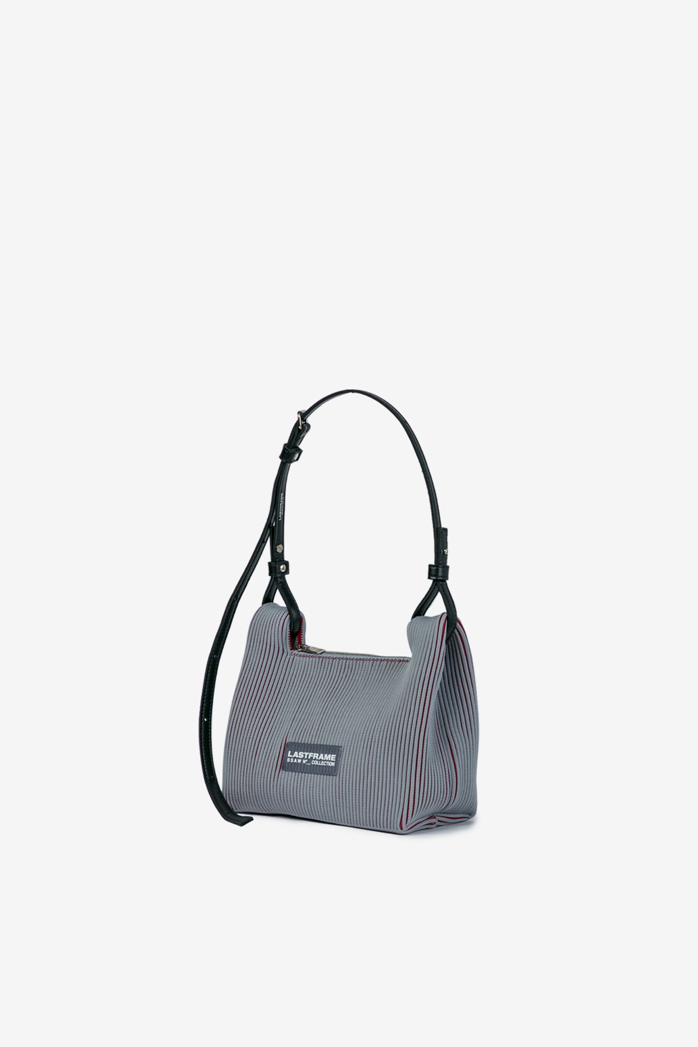 WRAP BAG SMALL / GRAY × BURGUNDY