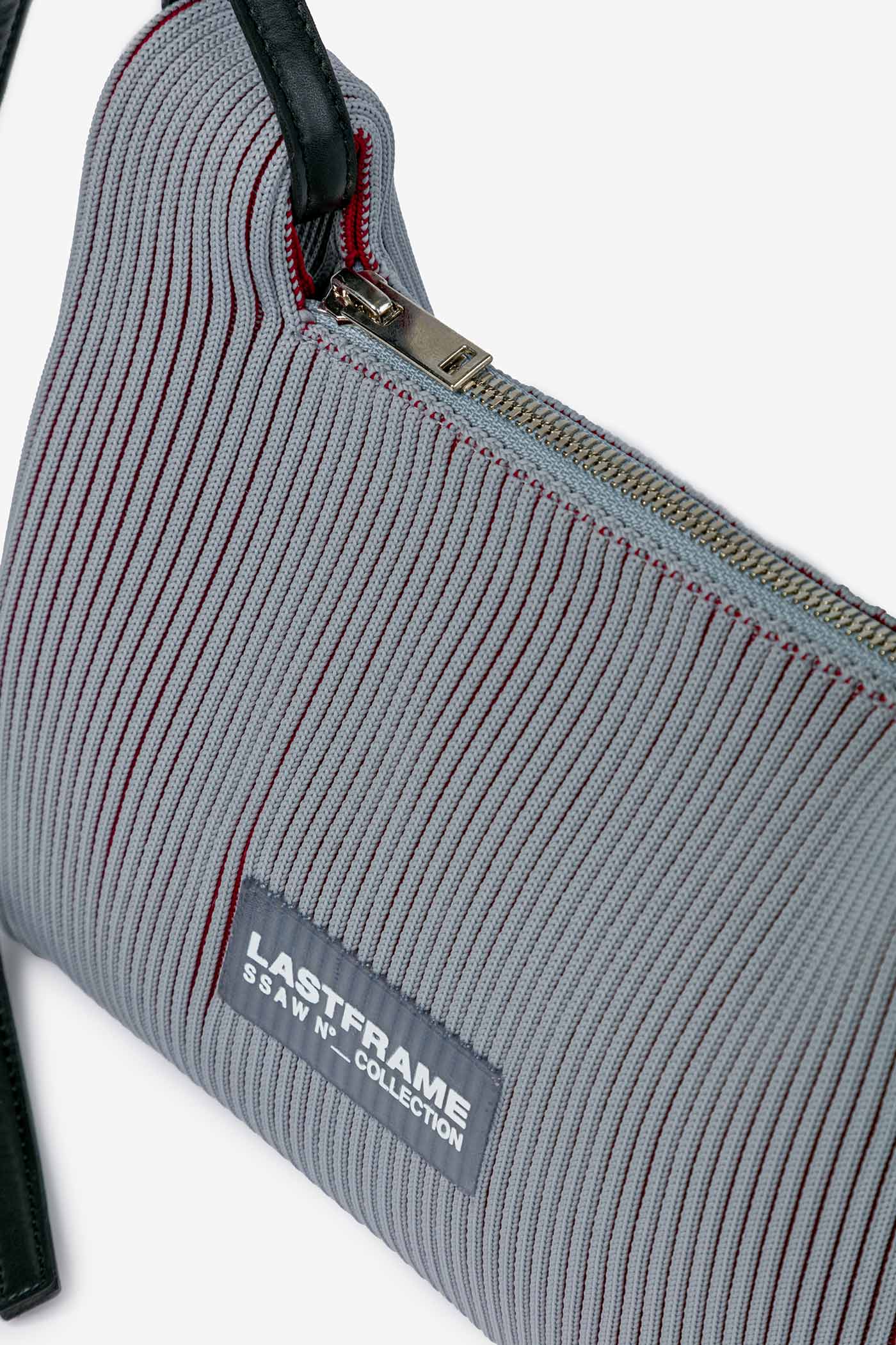 WRAP BAG SMALL / GRAY × BURGUNDY