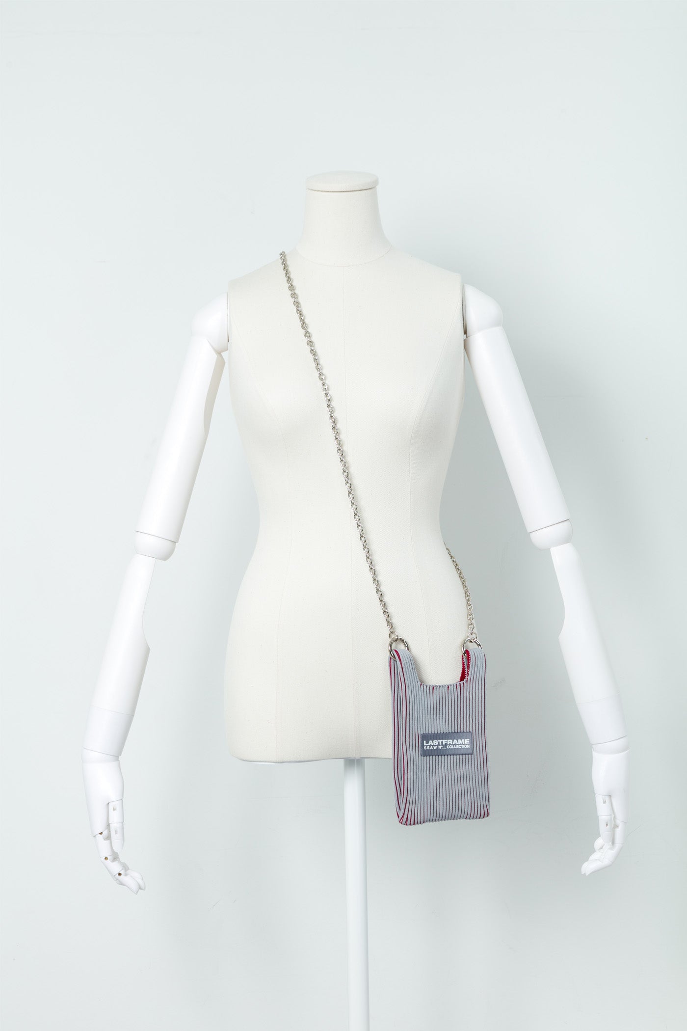 KASANE MARKET BAG MICRO / GRAY × BURGUNDY