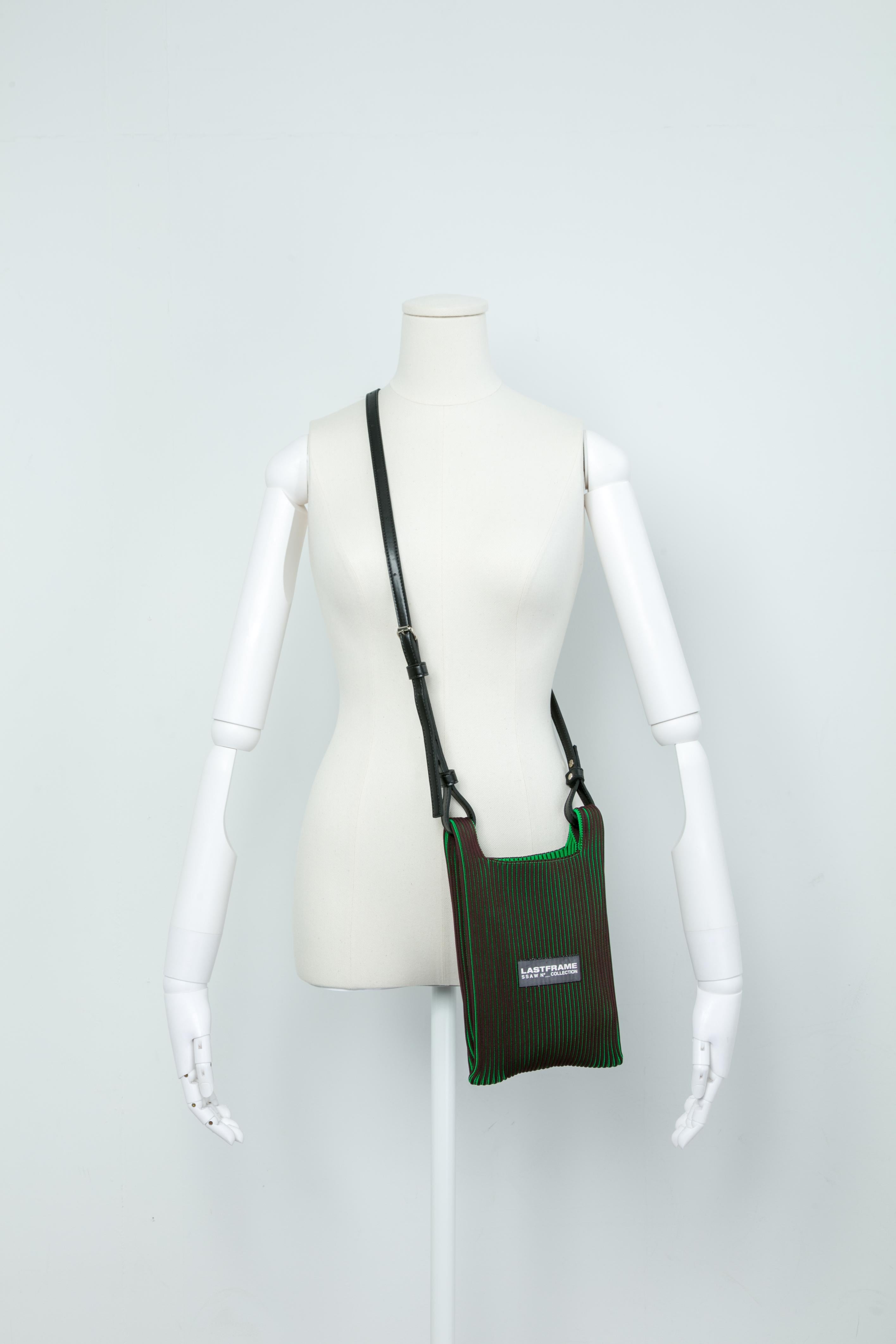 KASANE MARKET BAG MINI (STRAP) / BROWN × GREEN