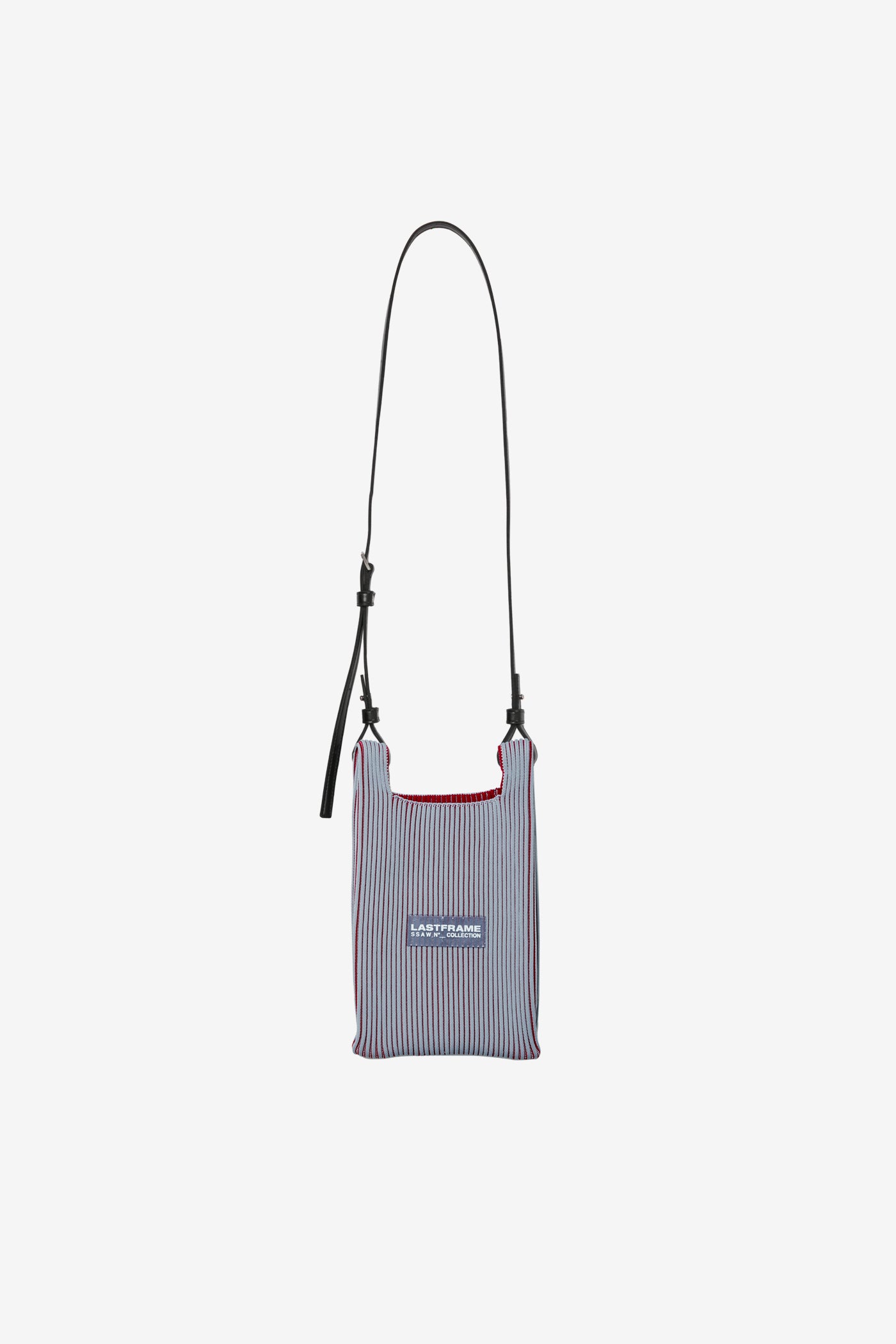 KASANE MARKET BAG MINI (STRAP) / GRAY × BURGUNDY