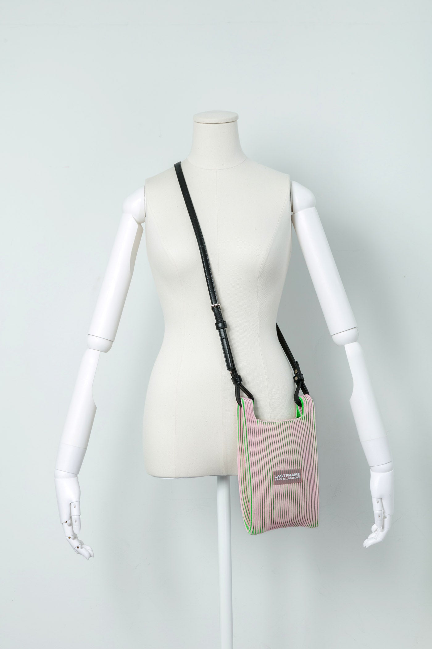 KASANE MARKET BAG MINI (STRAP) / LIGHT PINK × NEON GREEN