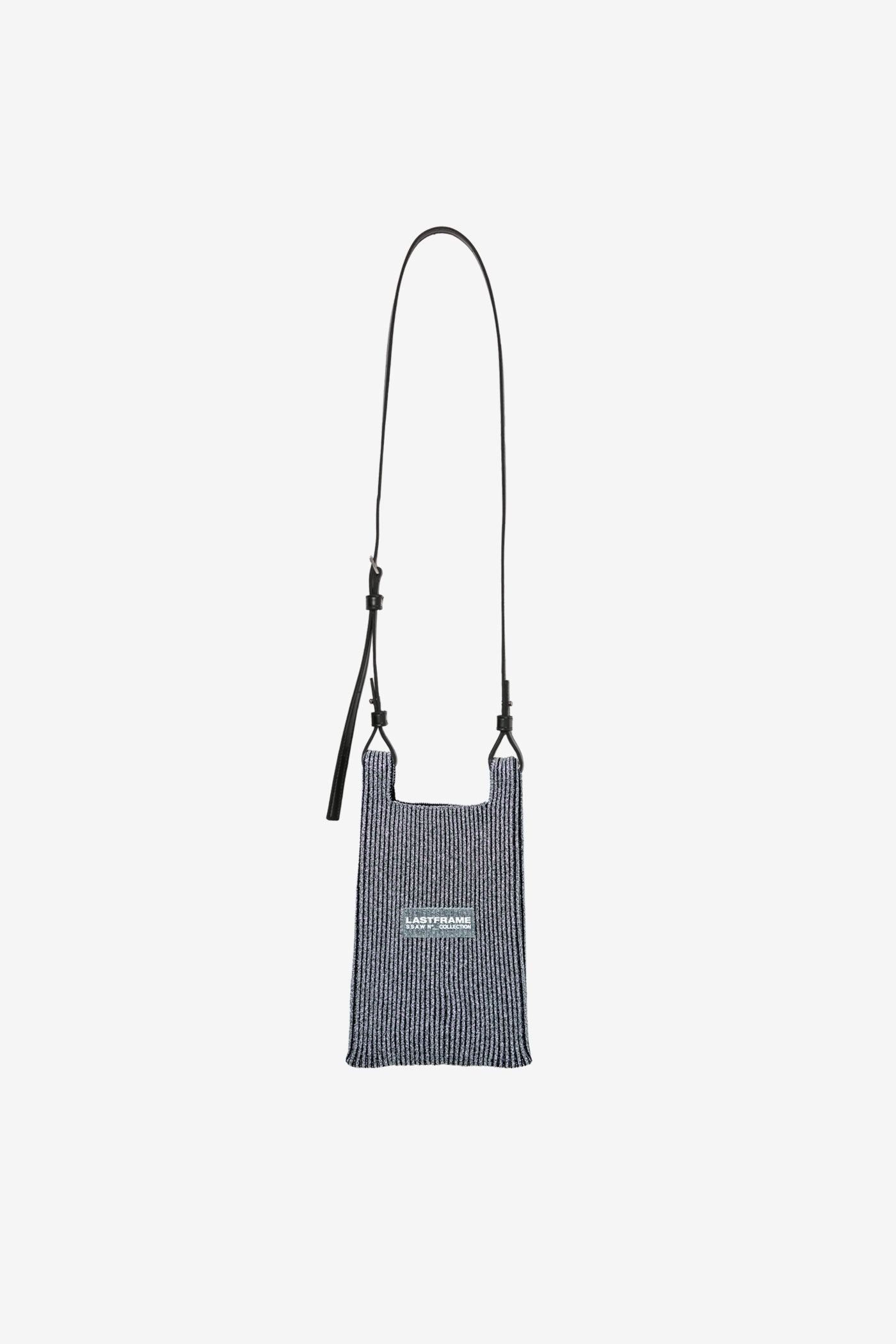 KYOTO METALLIC MARKET BAG MINI (STRAP) / DARK SILVER × BLACK
