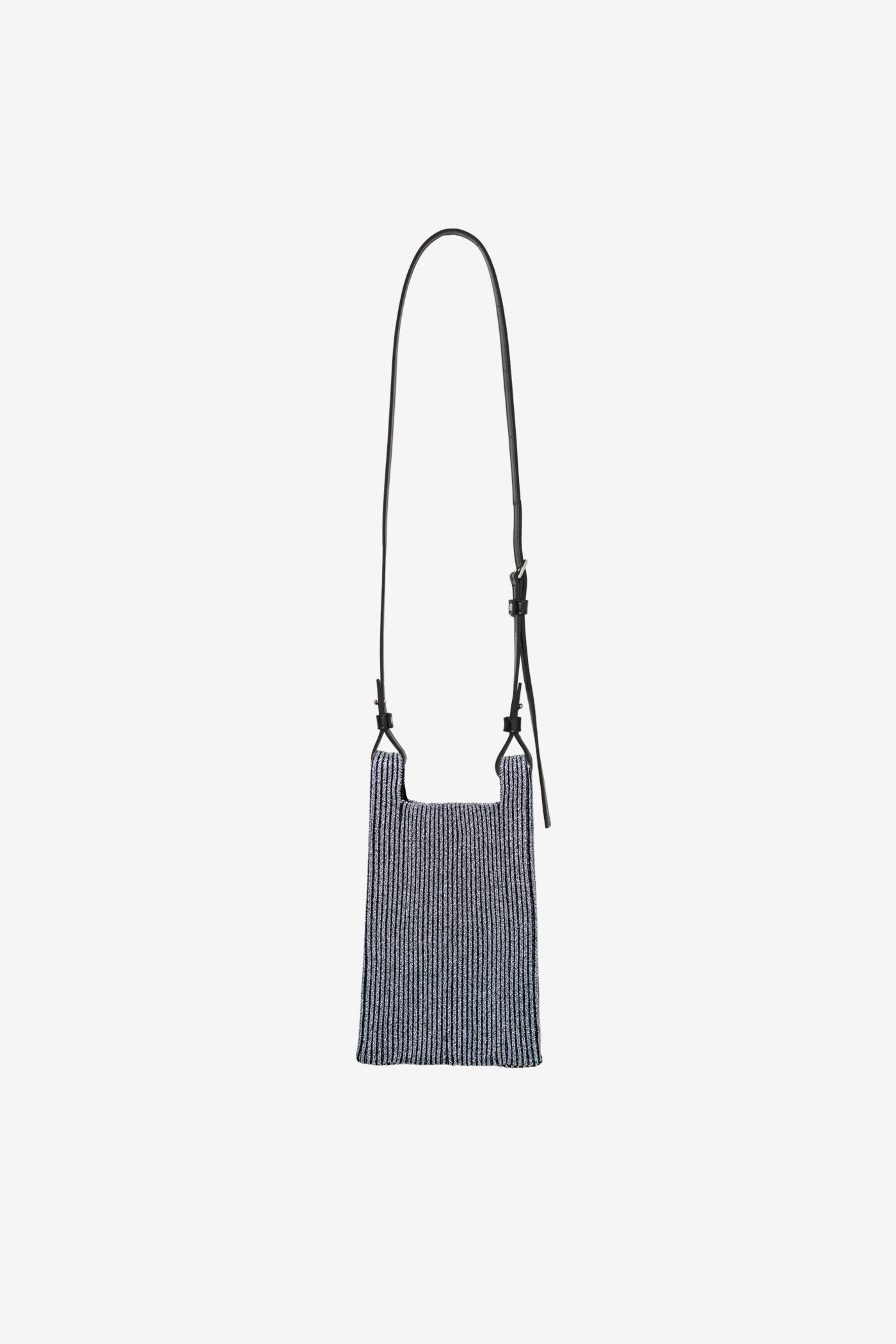 KYOTO METALLIC MARKET BAG MINI (STRAP) / DARK SILVER × BLACK
