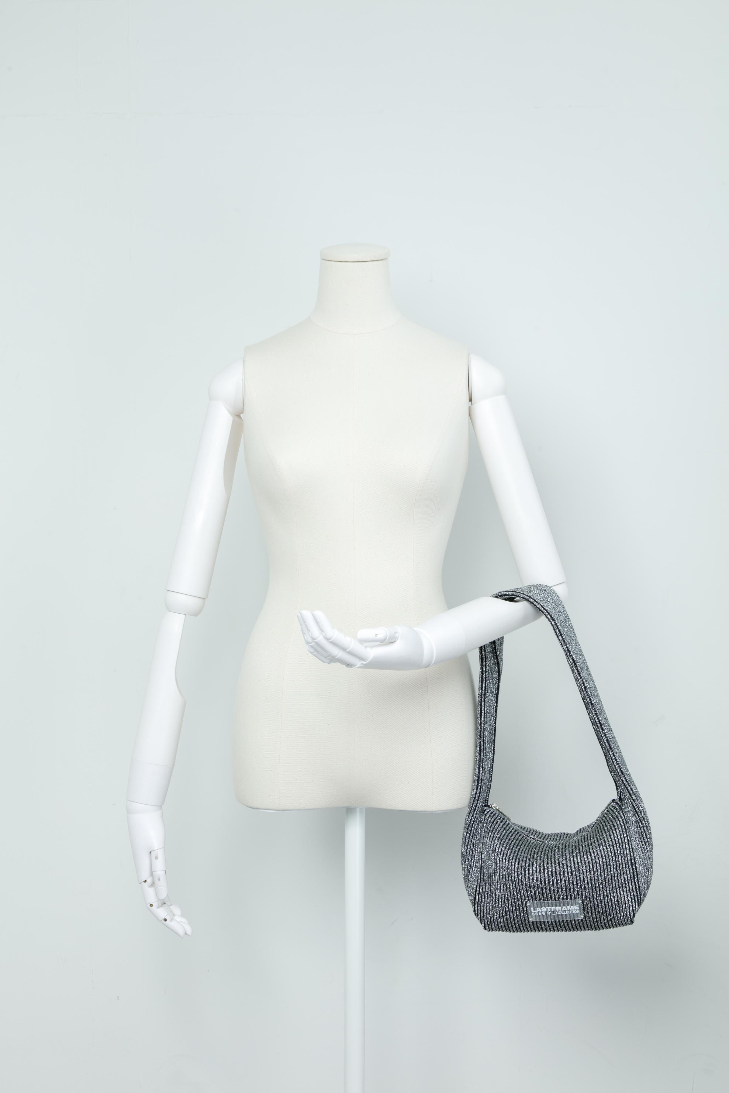 KYOTO METALLIC HANAKAGO BAG / DARK SILVER × BLACK