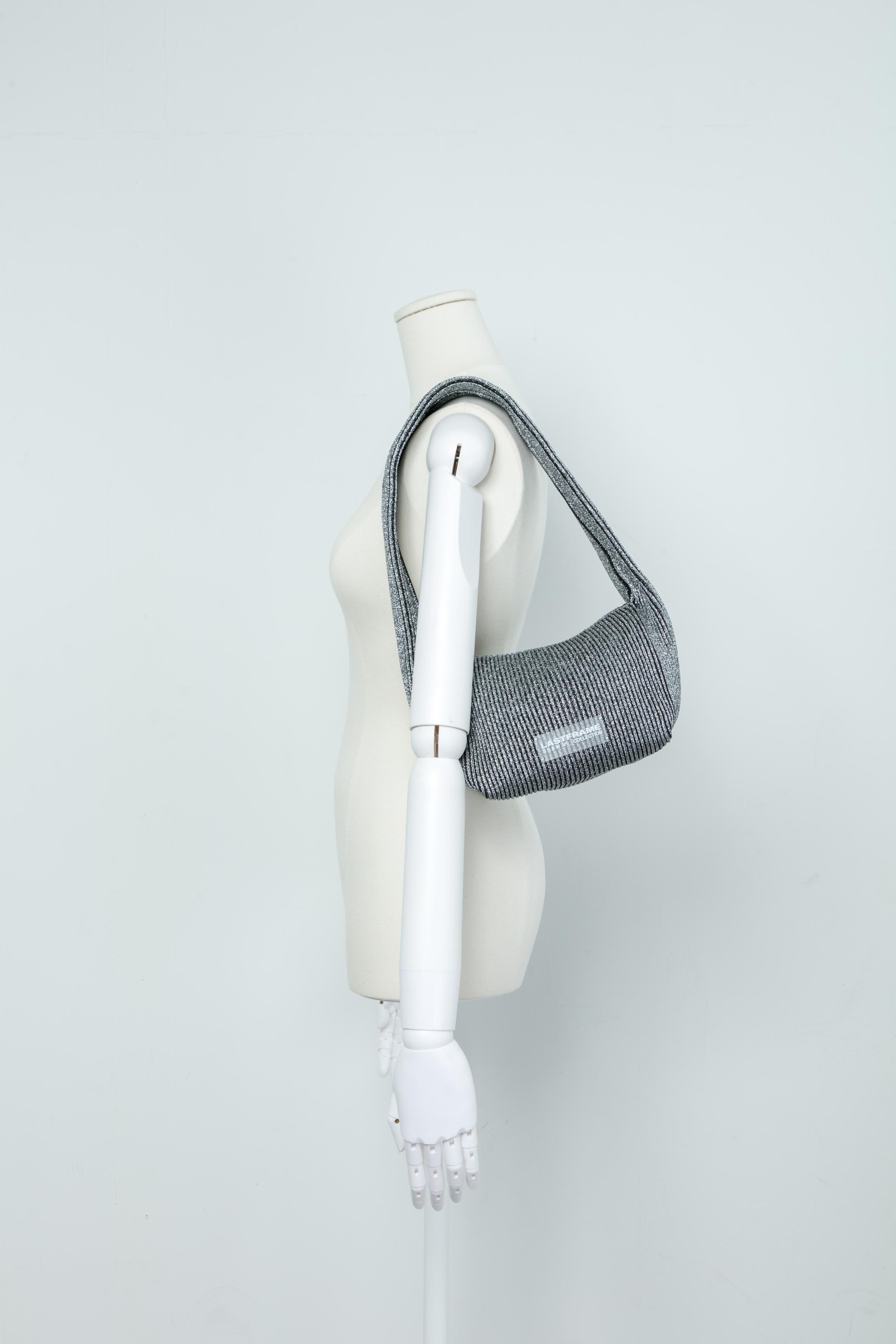 KYOTO METALLIC HANAKAGO BAG / DARK SILVER × BLACK