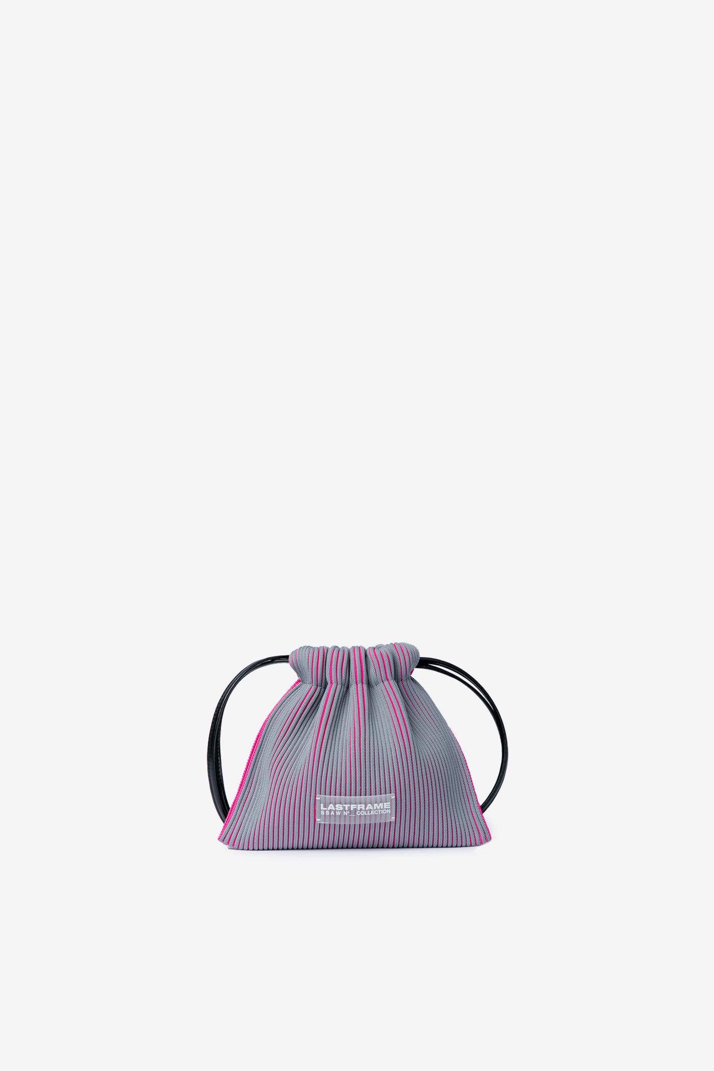 KASANE SACK BAG MINI / GRAY × NEON PINK