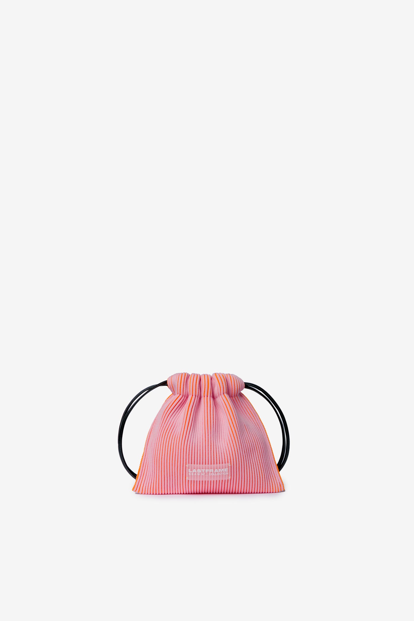KASANE SACK BAG MINI / LIGHT PINK × NEON ORANGE